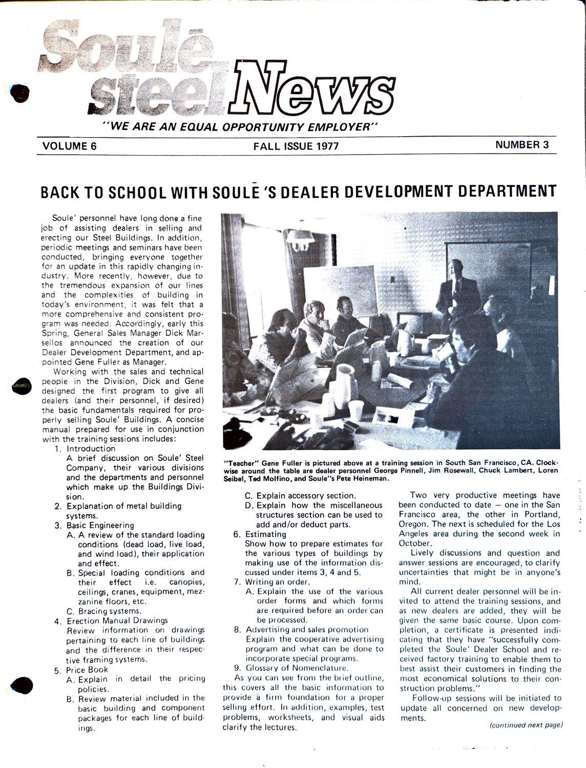 A newsletter cover with a headline and a photo of a group in a meeting.