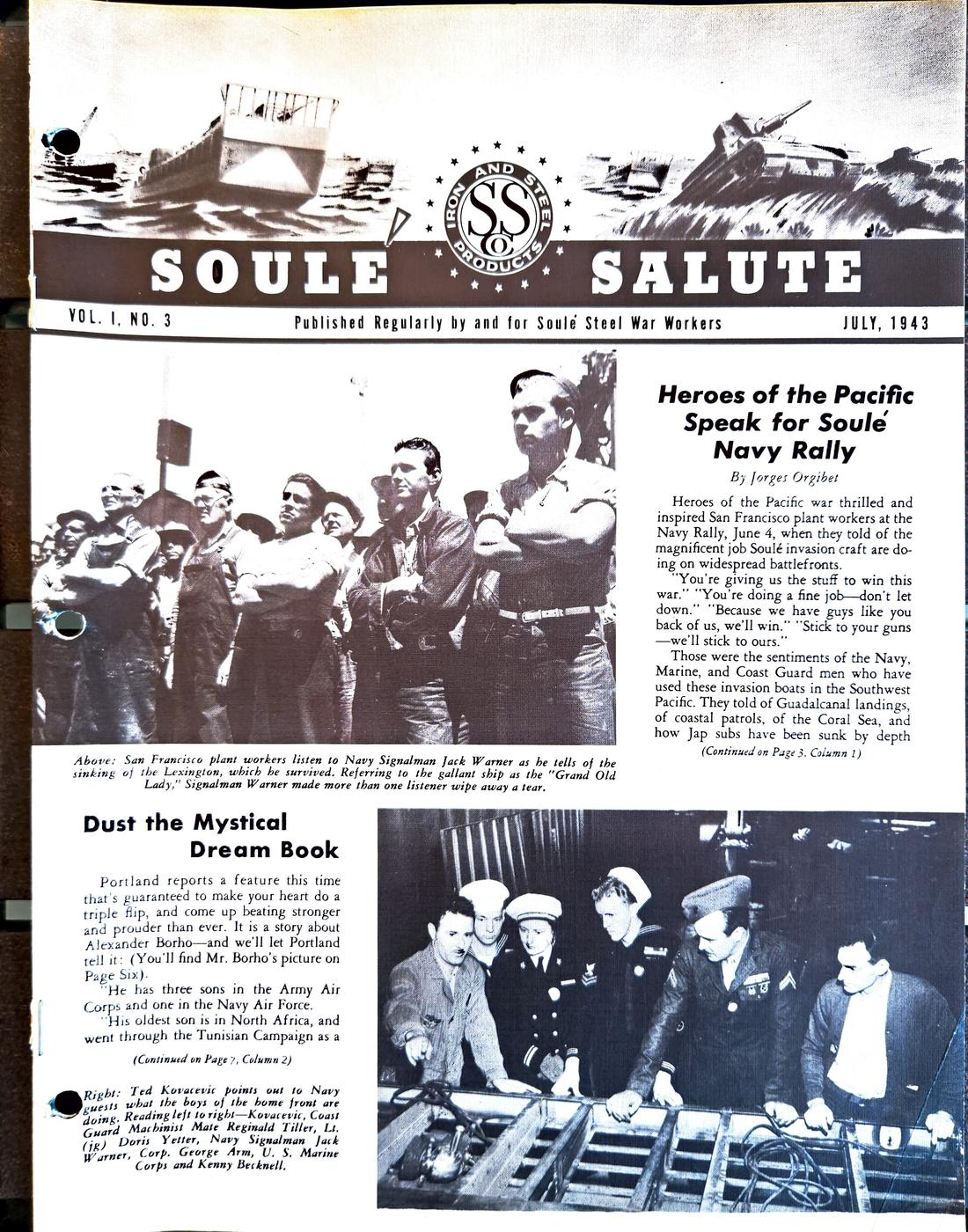 July 1943 newsletter, page 1