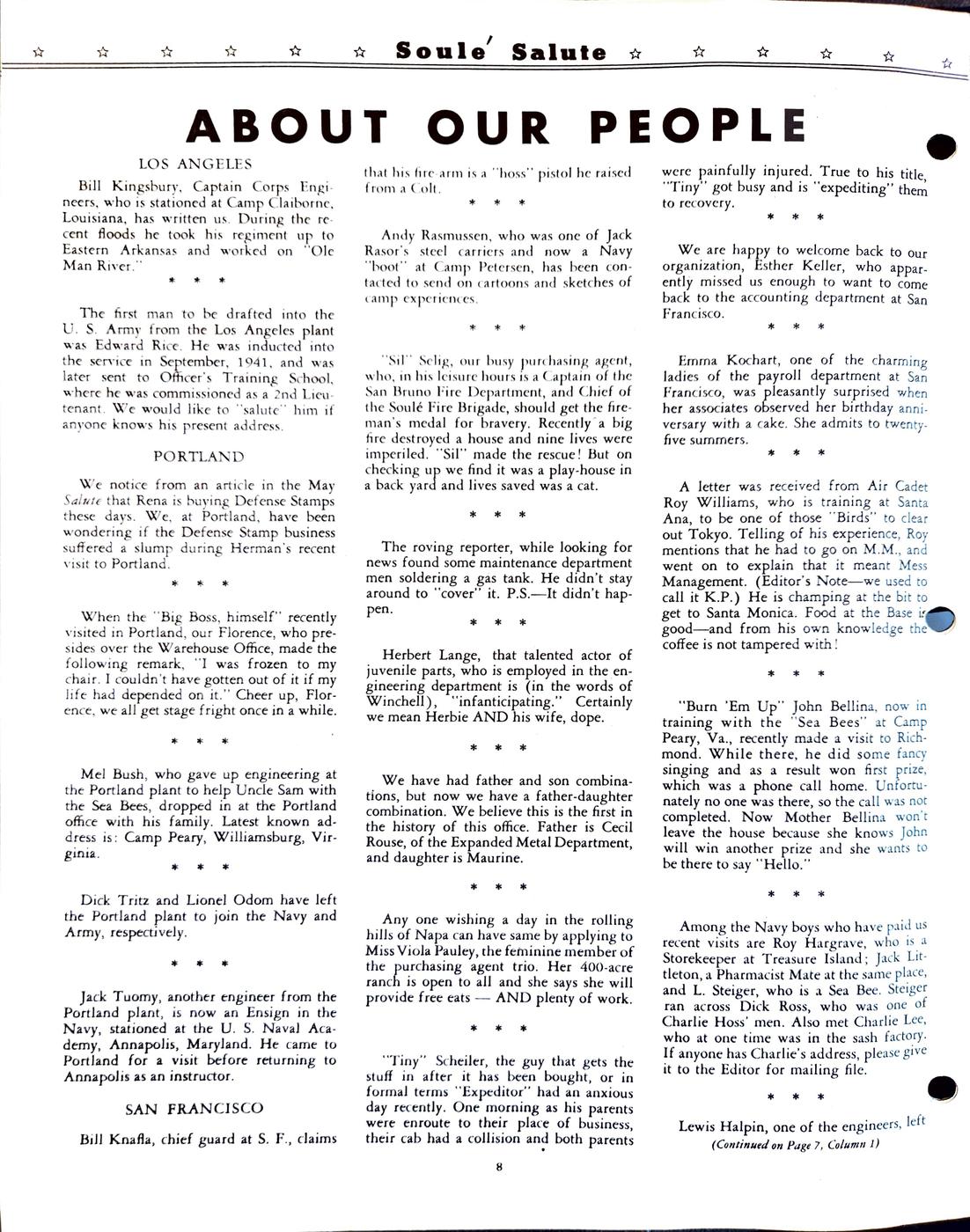 July 1943 newsletter, page 8