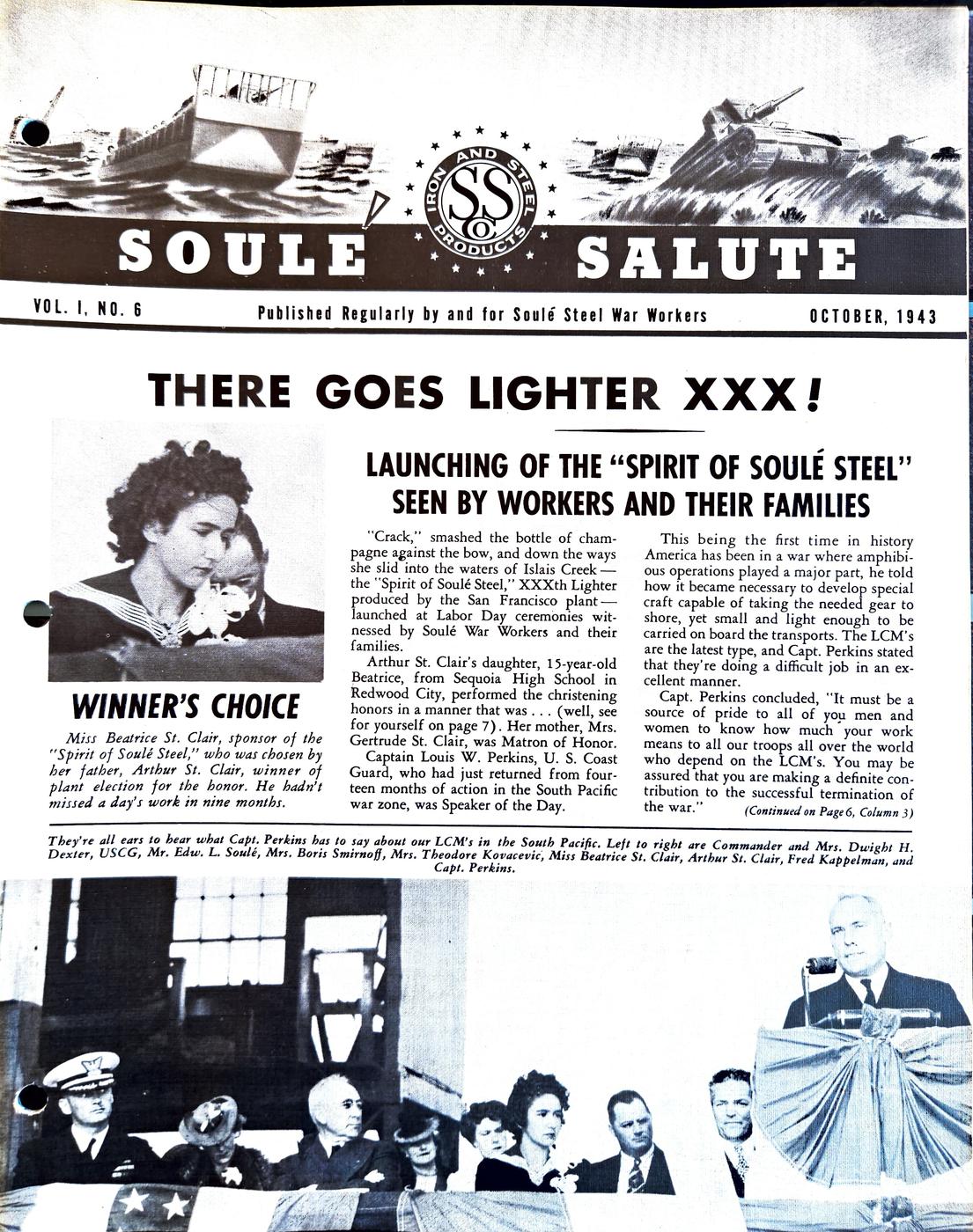 October 1943 newsletter, page 1