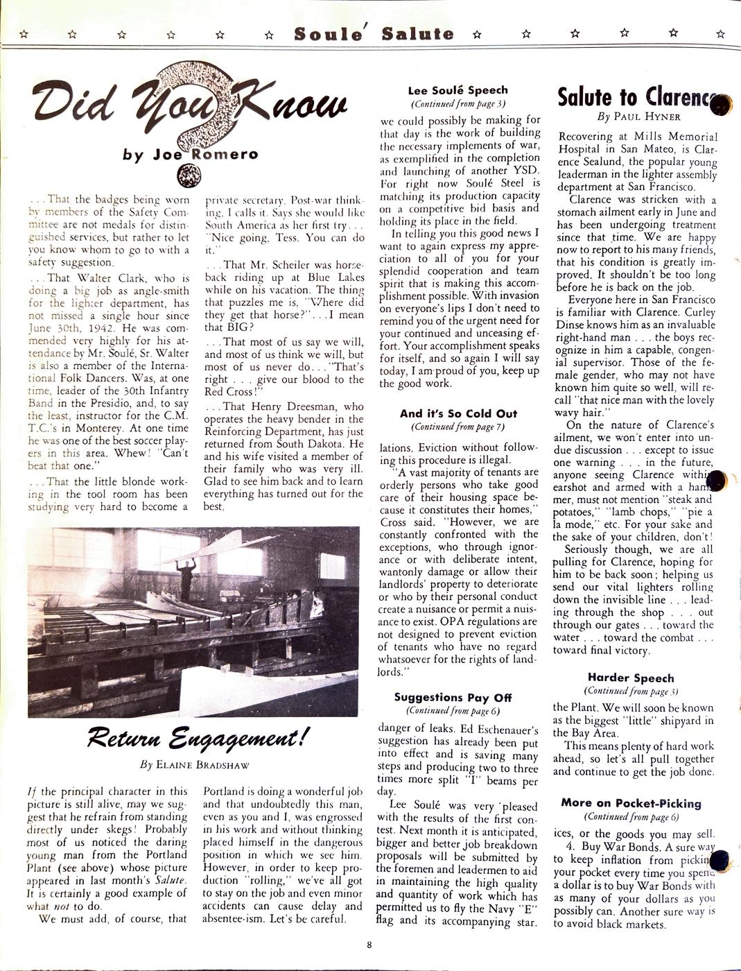 August 1944 newsletter, page 8