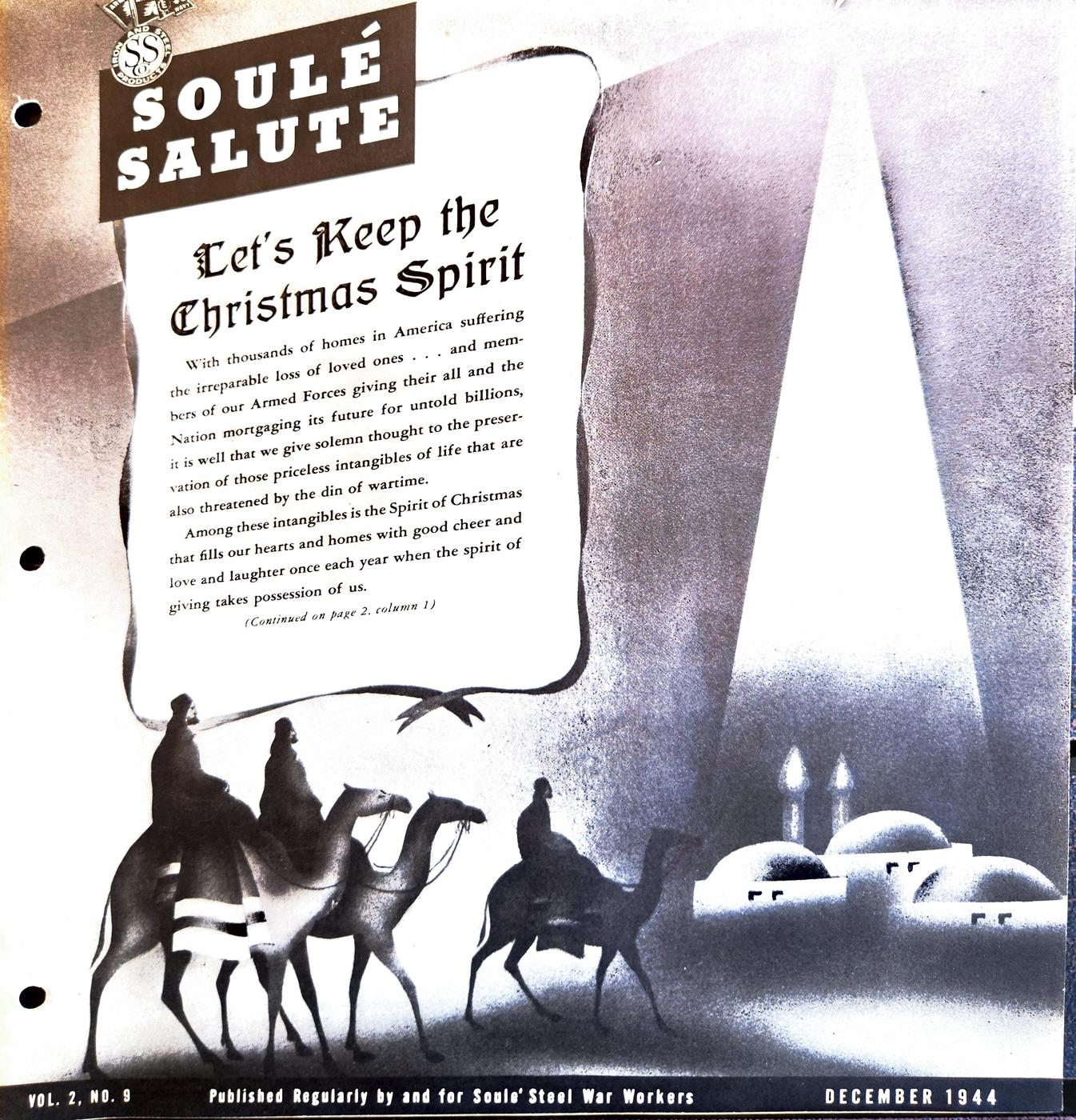 December 1944 newsletter, page 1
