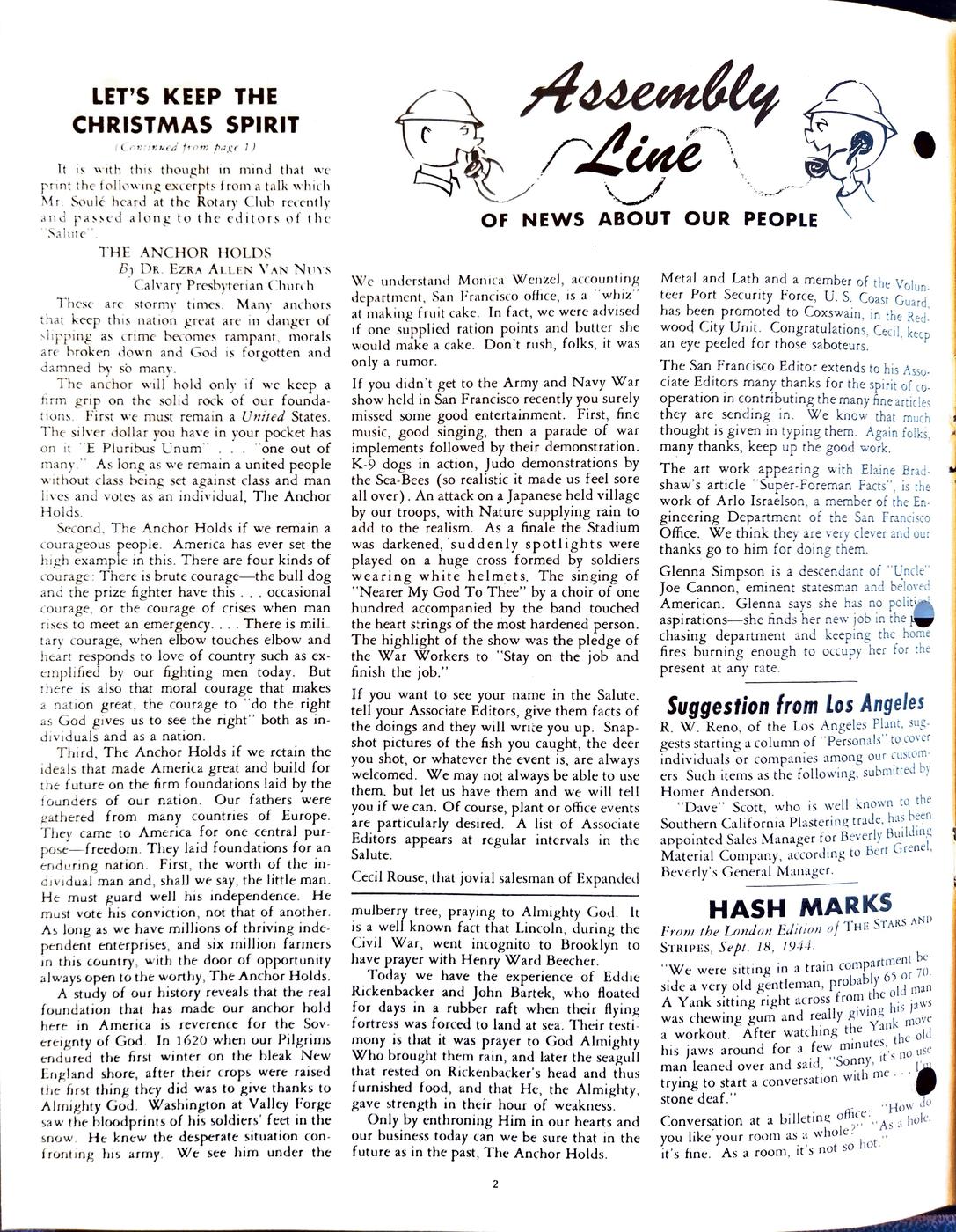 December 1944 newsletter, page 2
