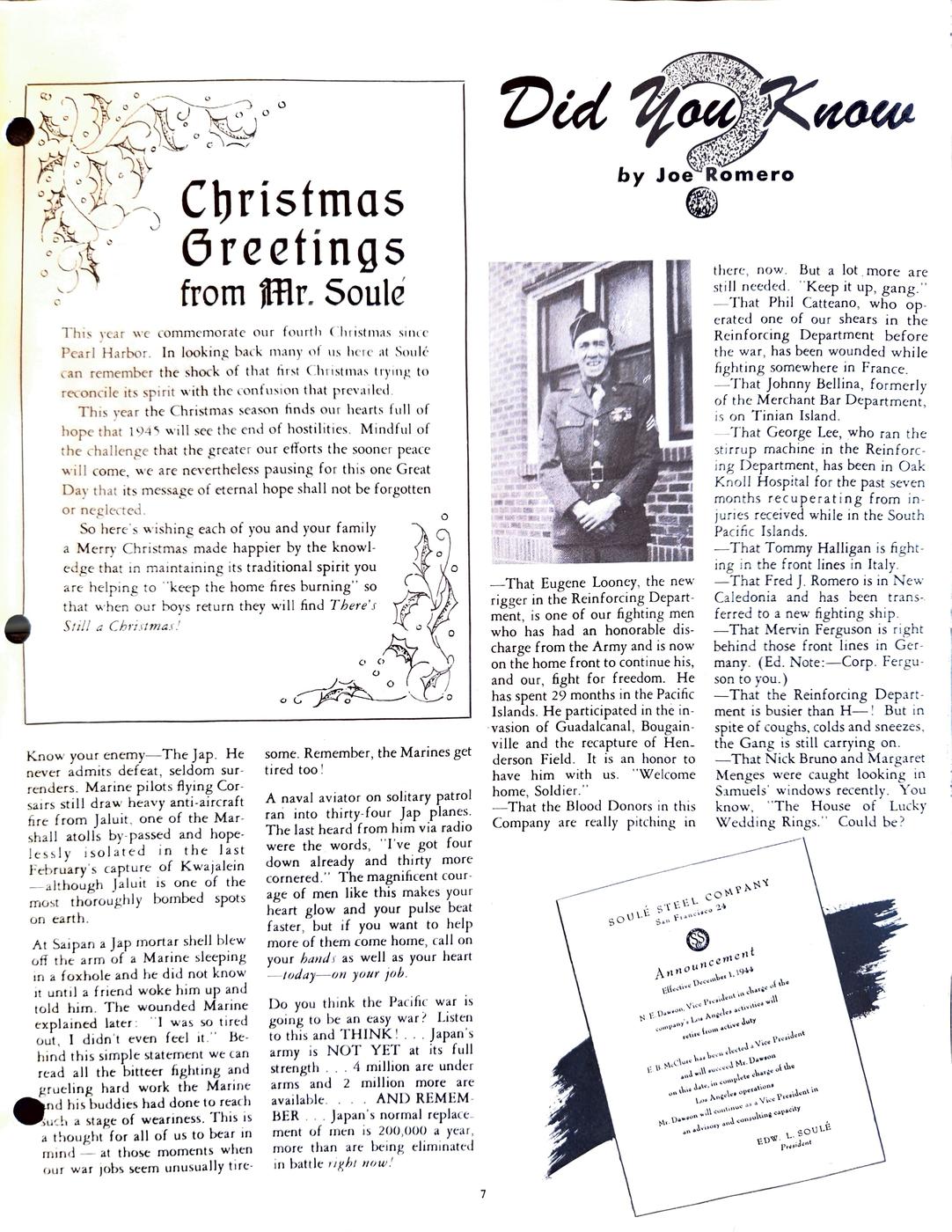 December 1944 newsletter, page 7
