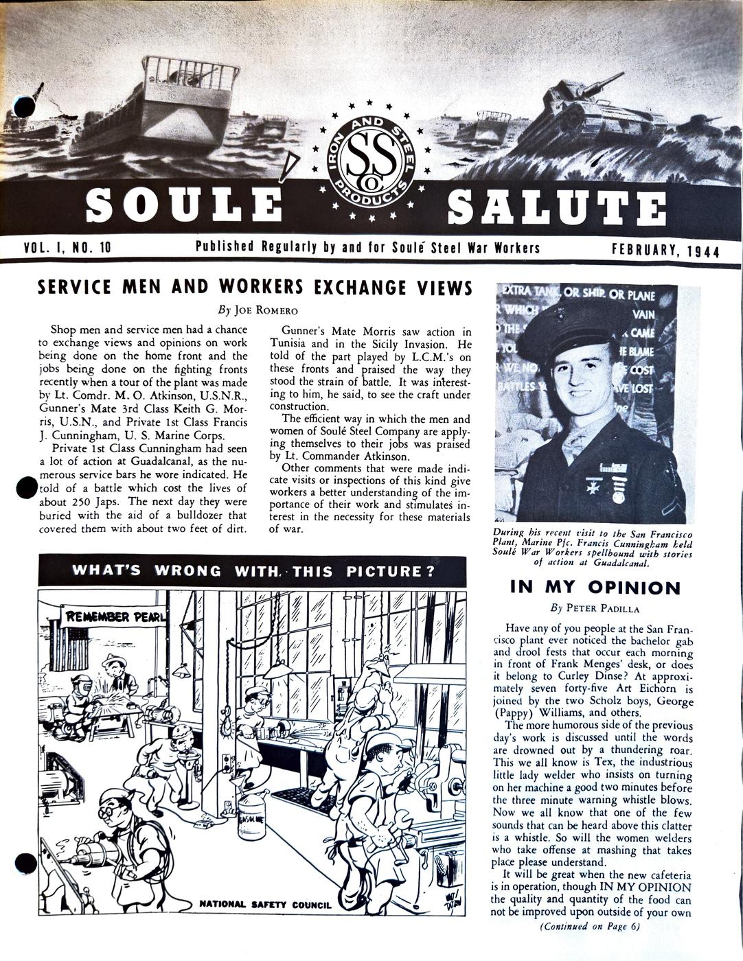 February 1944 newsletter, page 1
