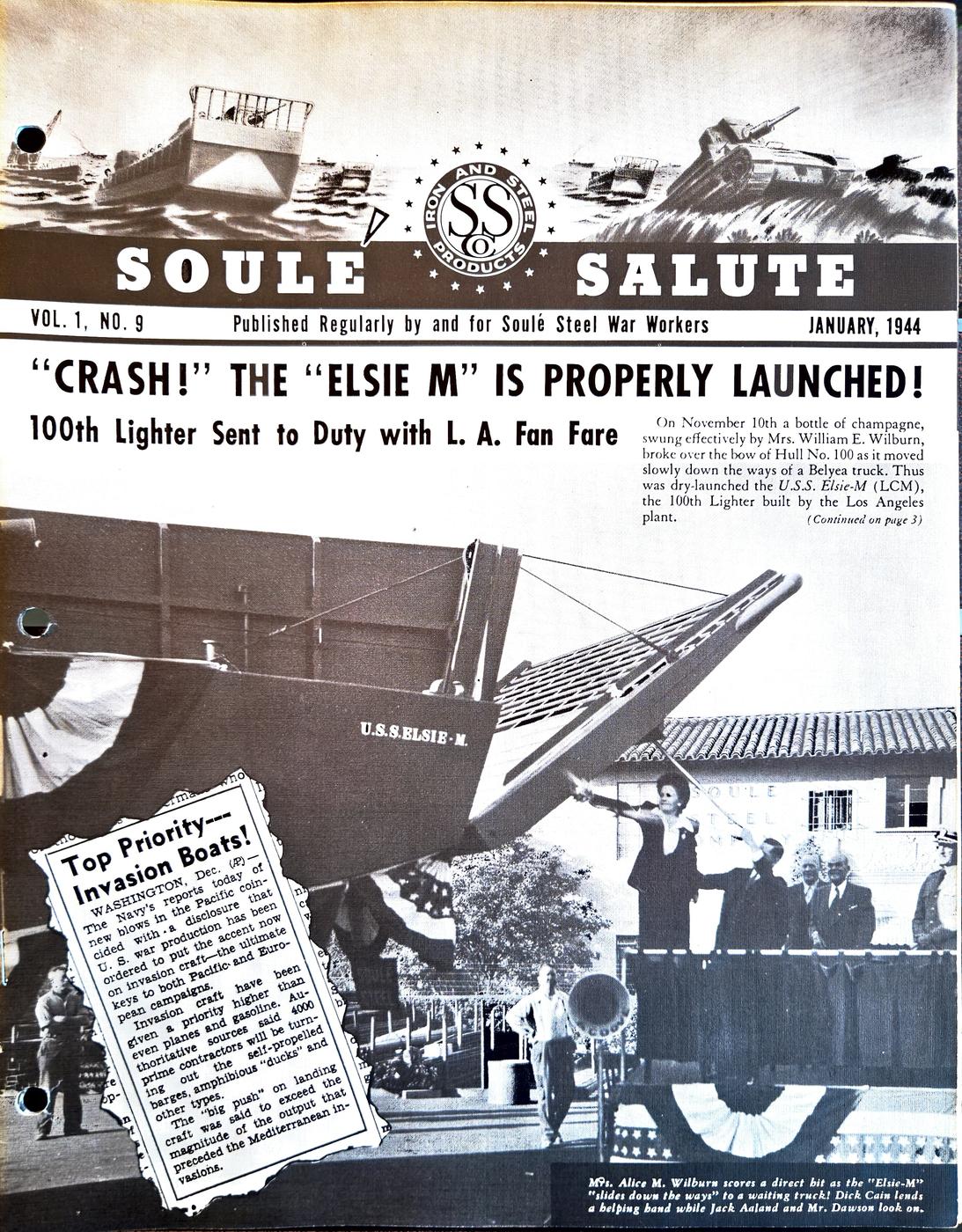 January 1944 newsletter, page 1