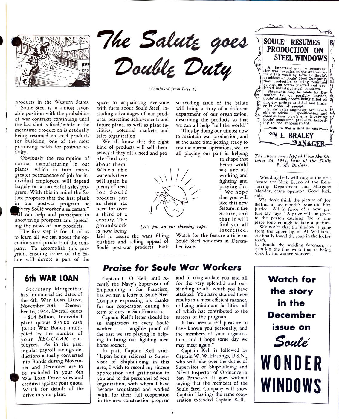 November 1944 newsletter, page 3