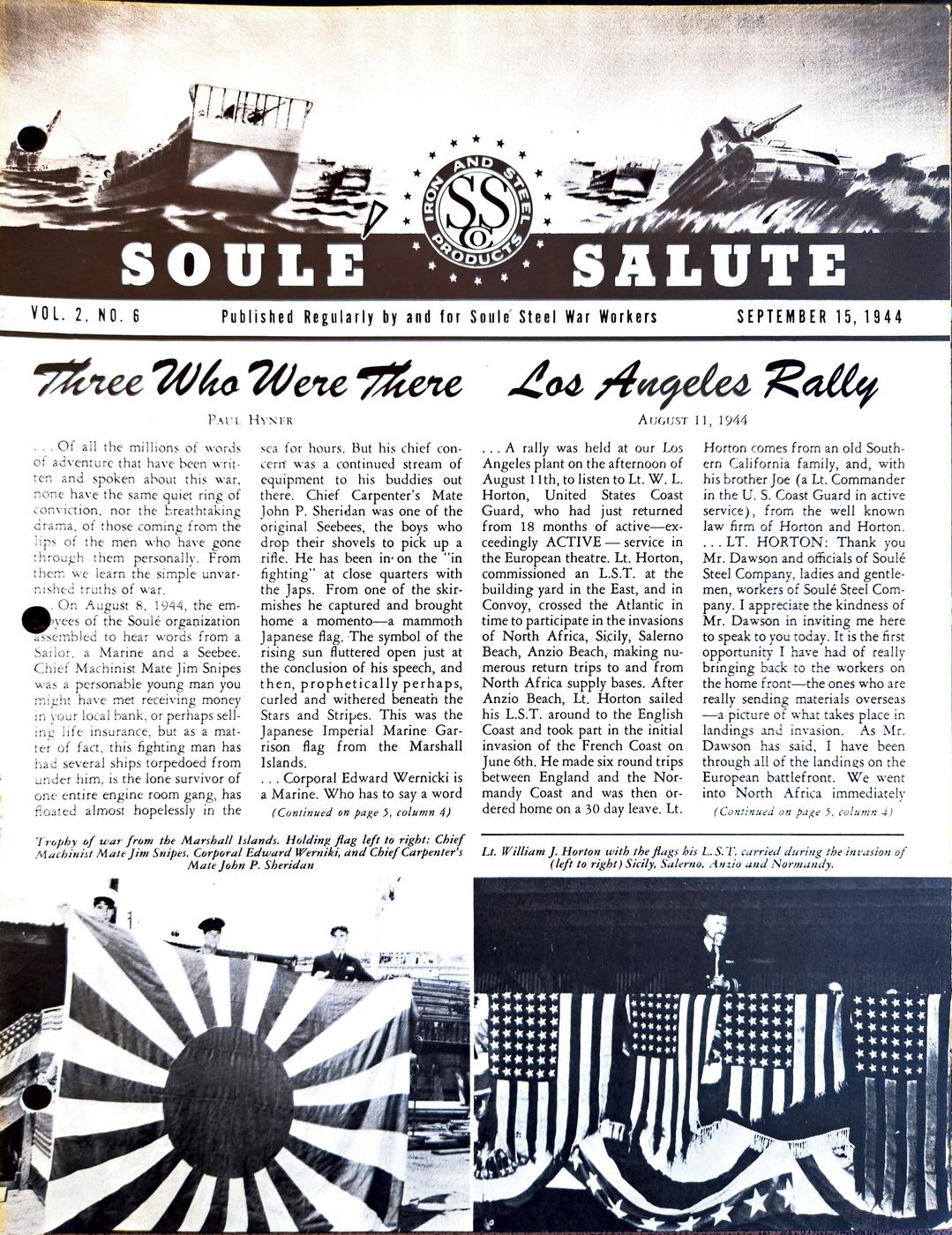 September 1944 newsletter, page 1