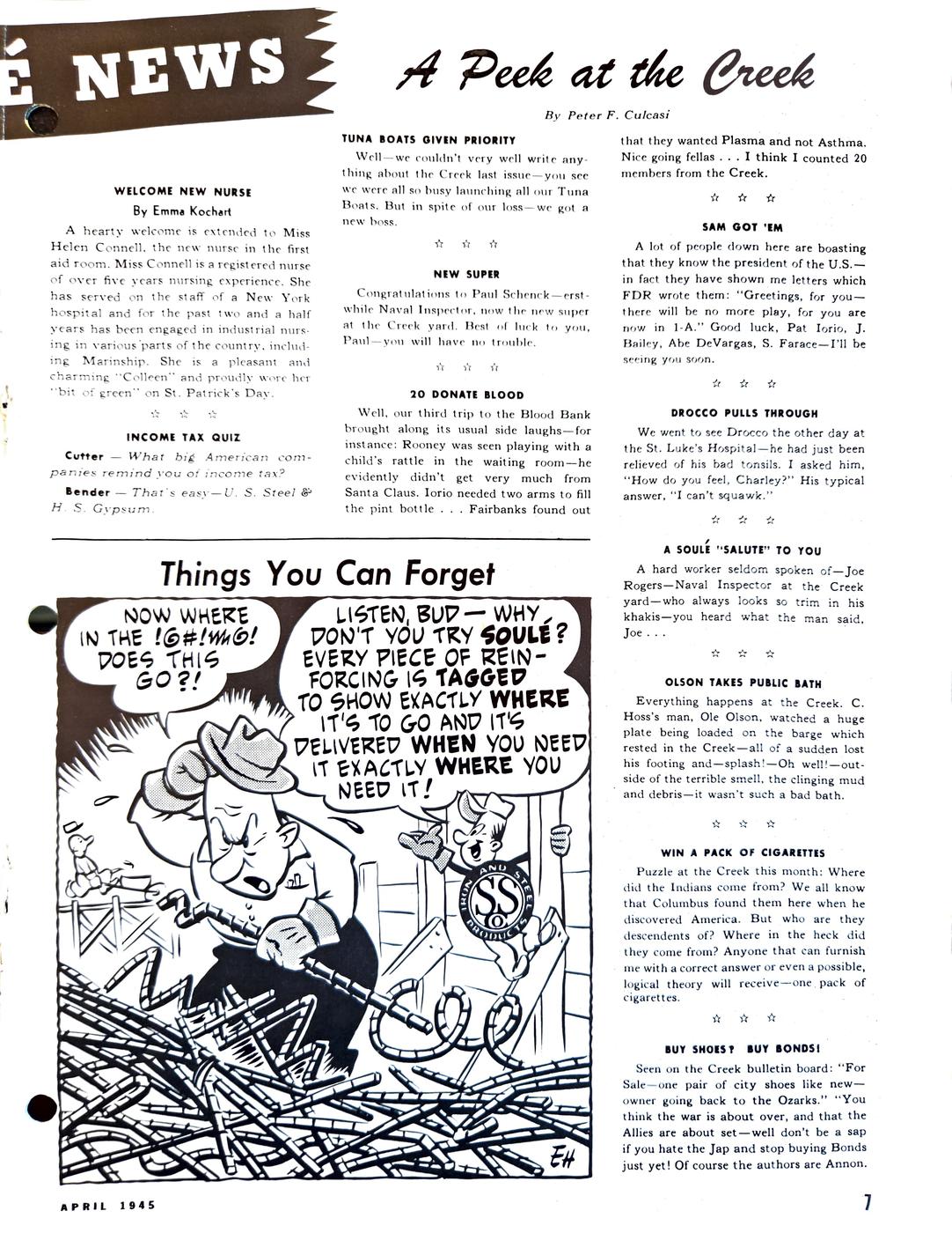 April 1945 newsletter, page 5