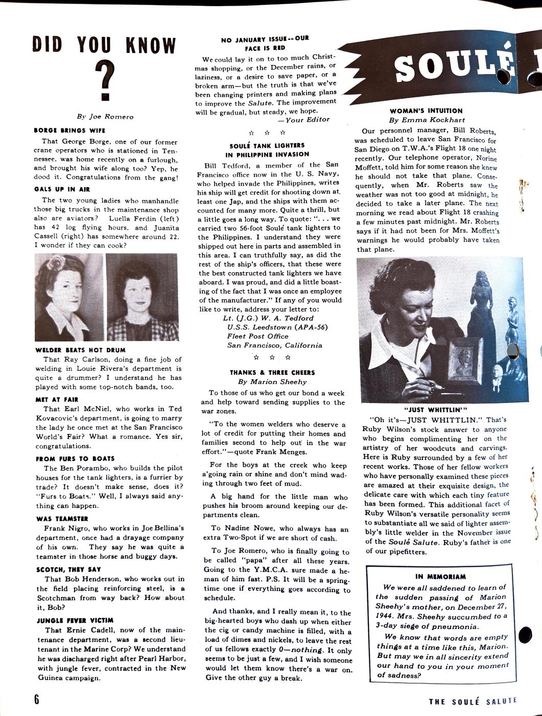 February 1945 newsletter, page 4