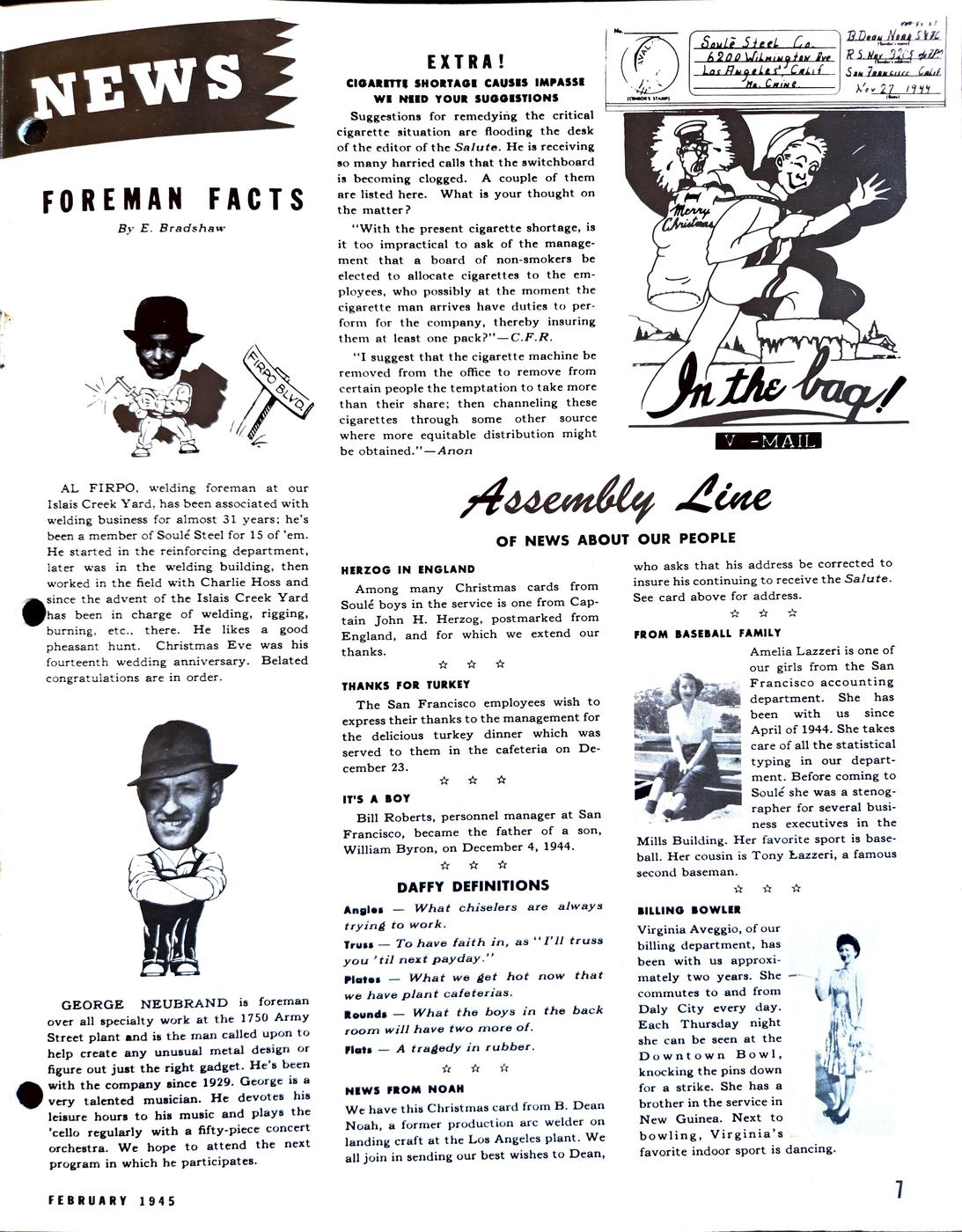 February 1945 newsletter, page 5