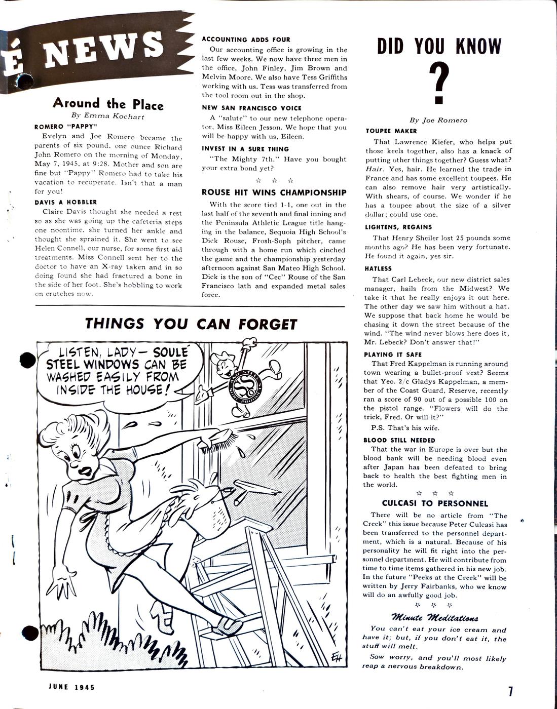 June 1945 newsletter, page 7