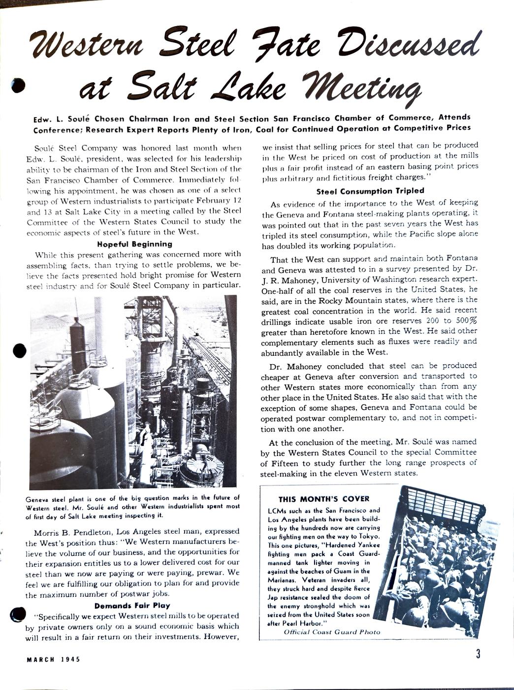 March 1945 newsletter, page 3