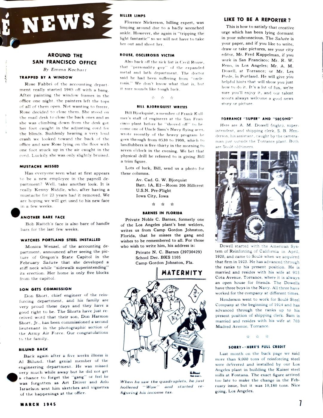 March 1945 newsletter, page 7