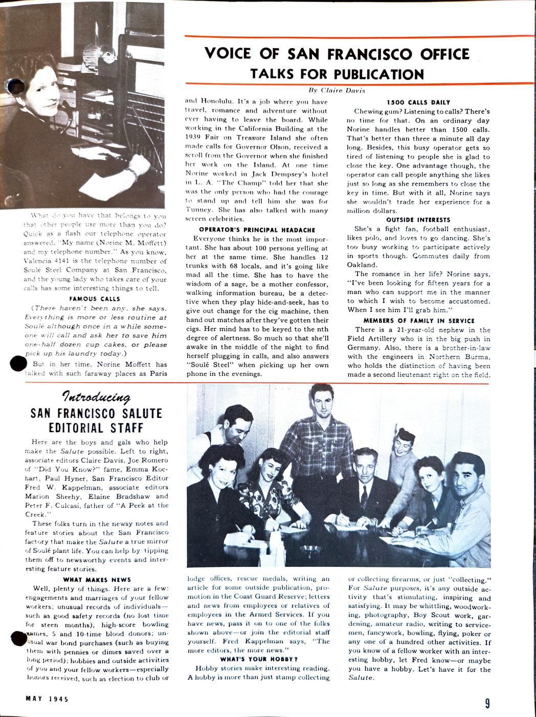 May 1945 newsletter, page 9