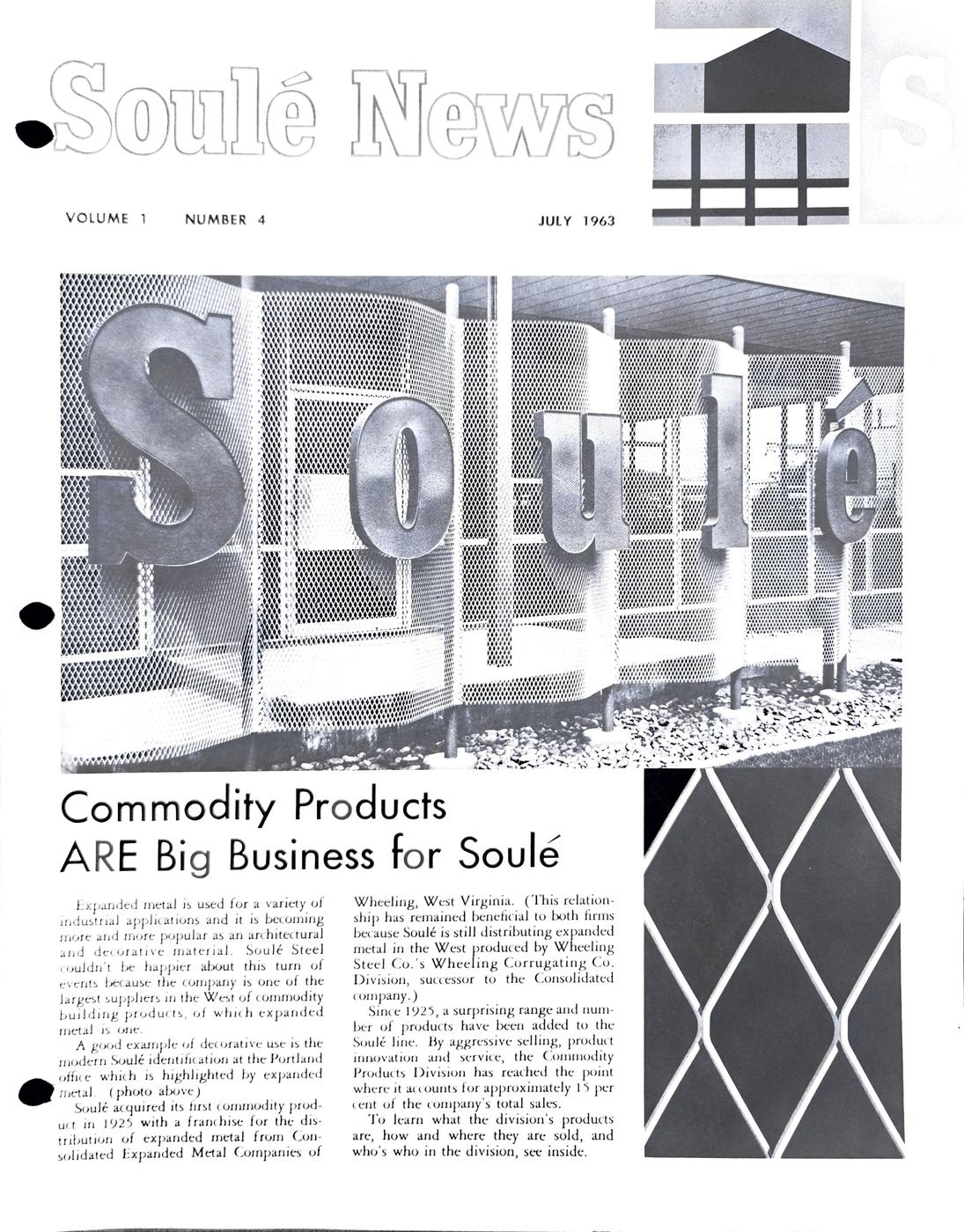 July 1963 newsletter, page 1