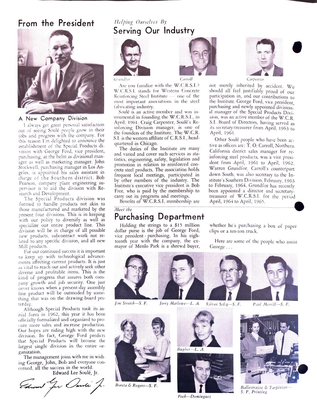 April / May 1964 newsletter, page 2
