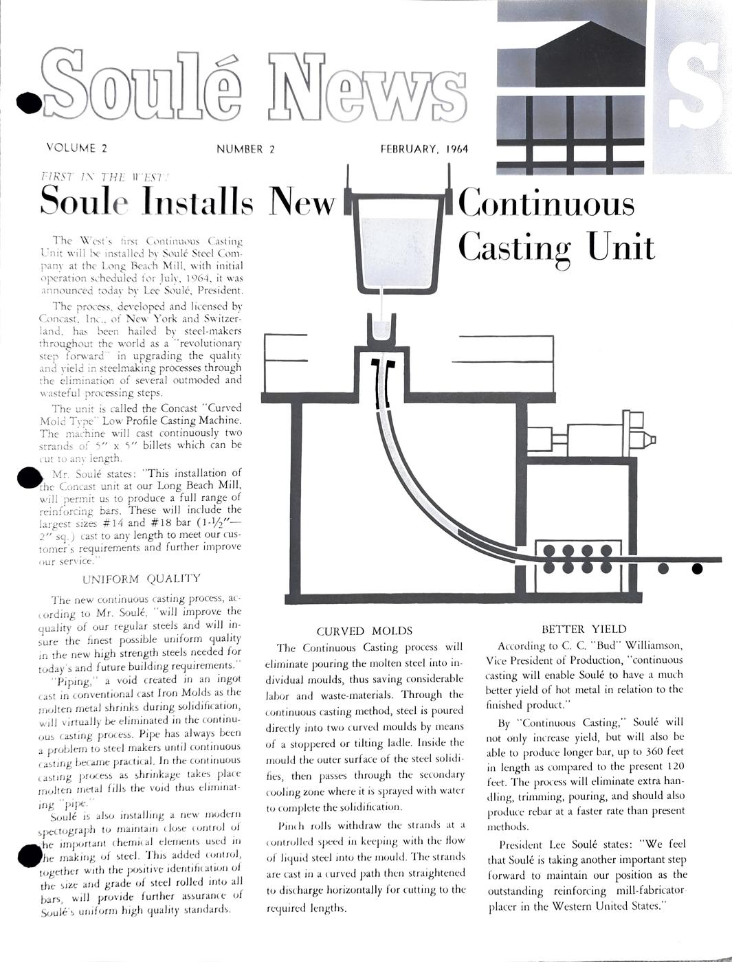February 1964 newsletter, page 1