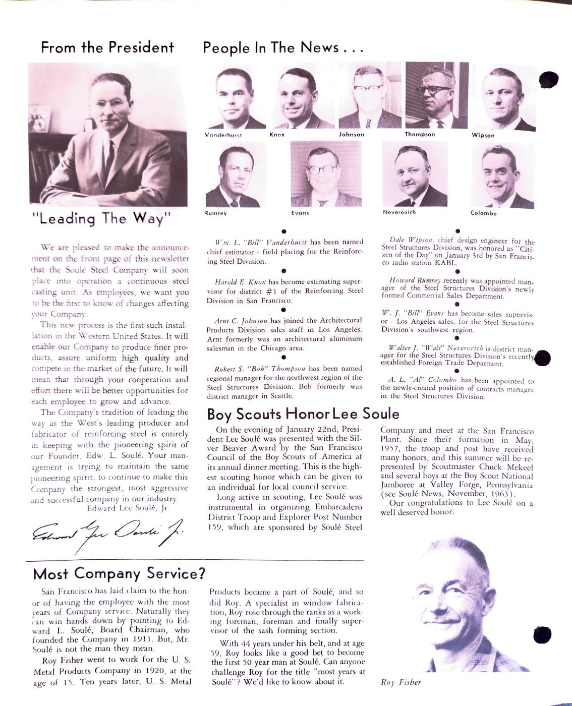 February 1964 newsletter, page 2