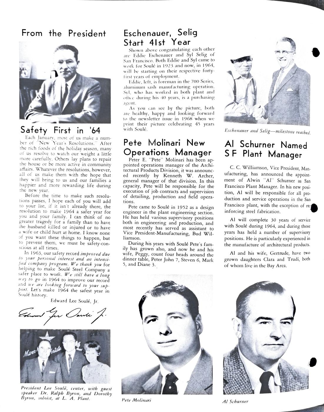 January 1964 newsletter, page 2
