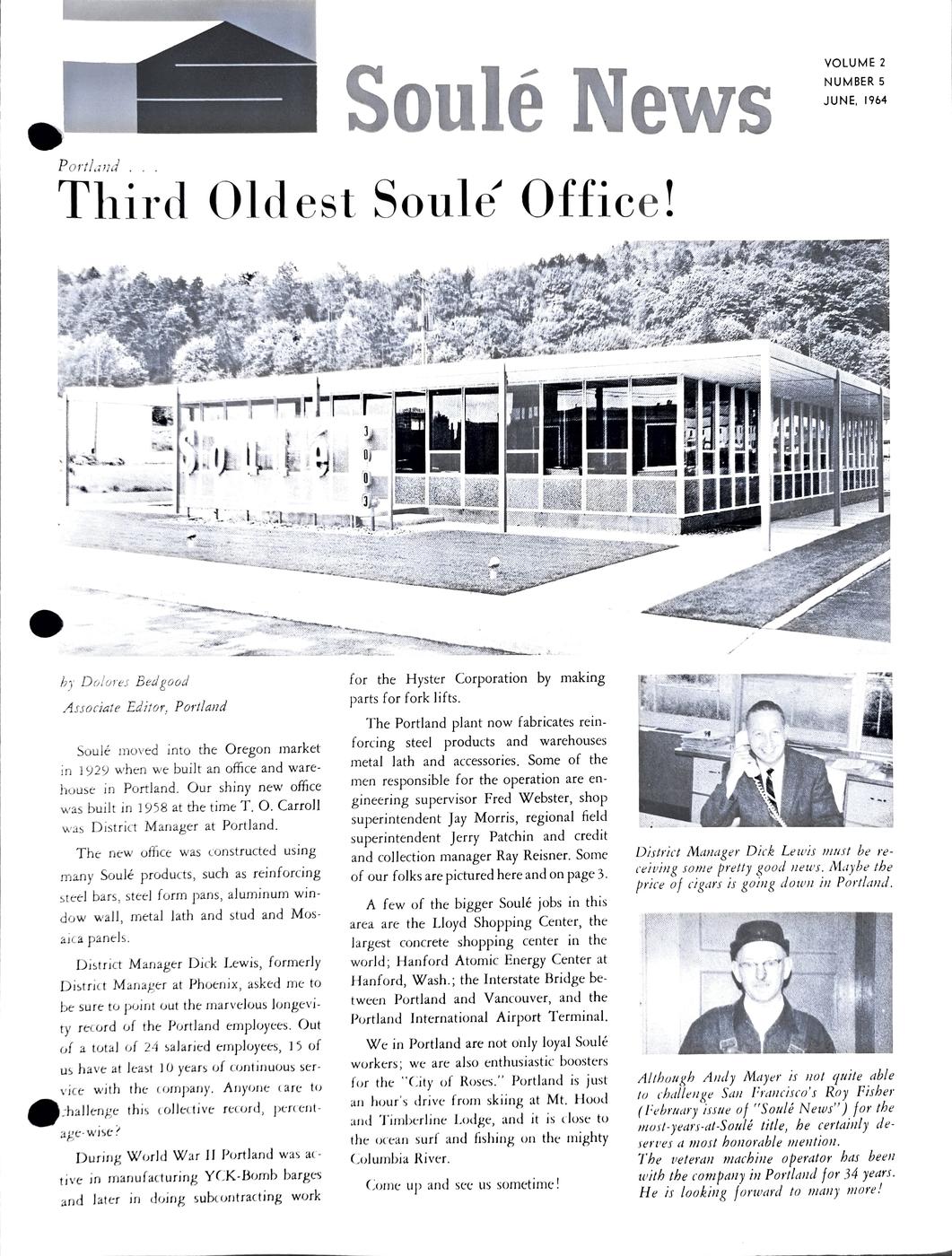 June 1964 newsletter, page 1