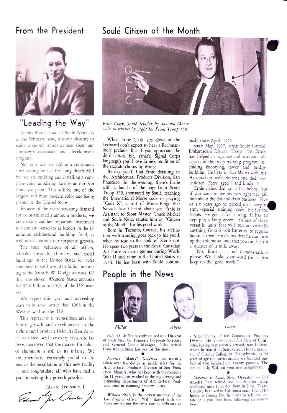 March 1964 newsletter, page 2