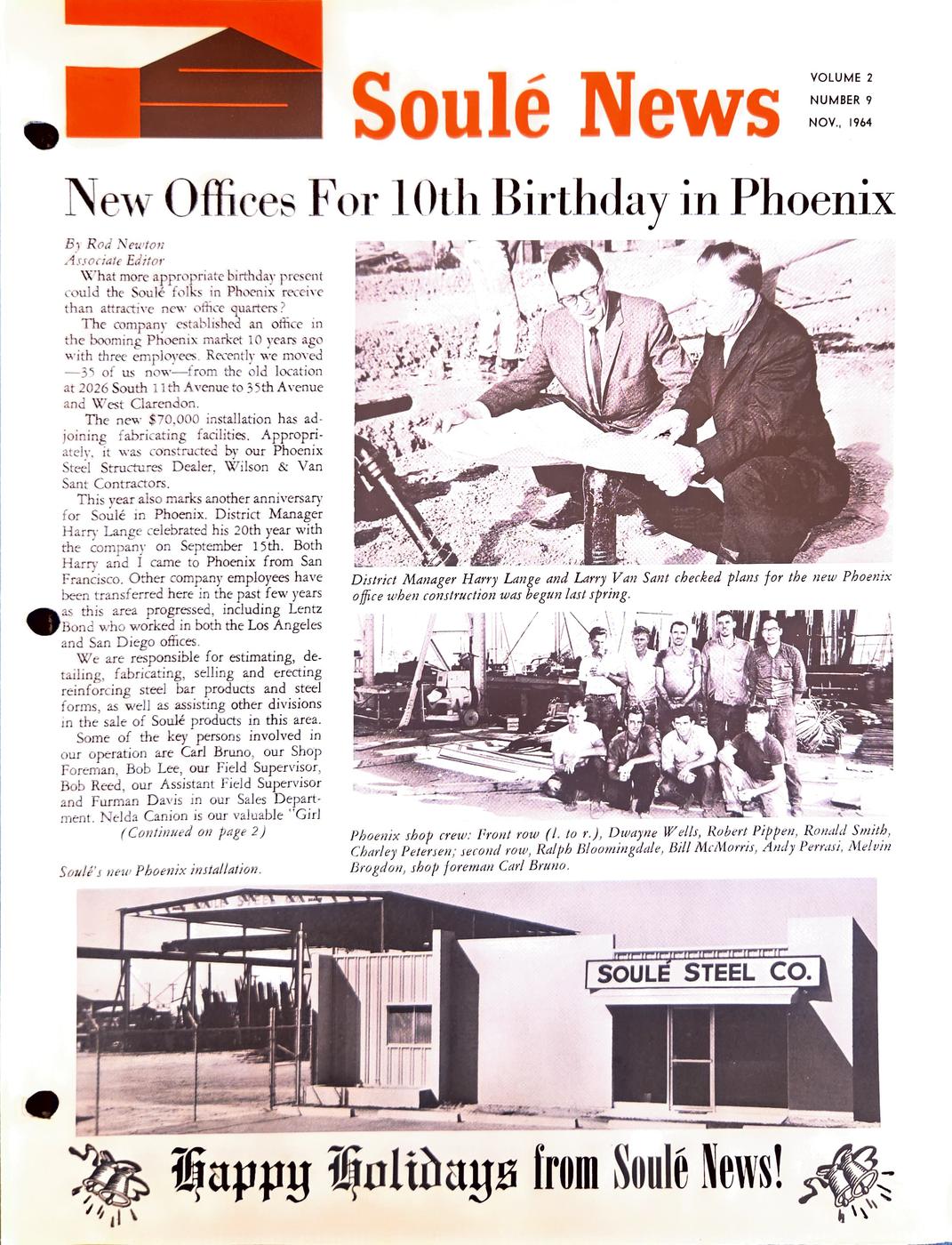 November 1964 newsletter, page 1