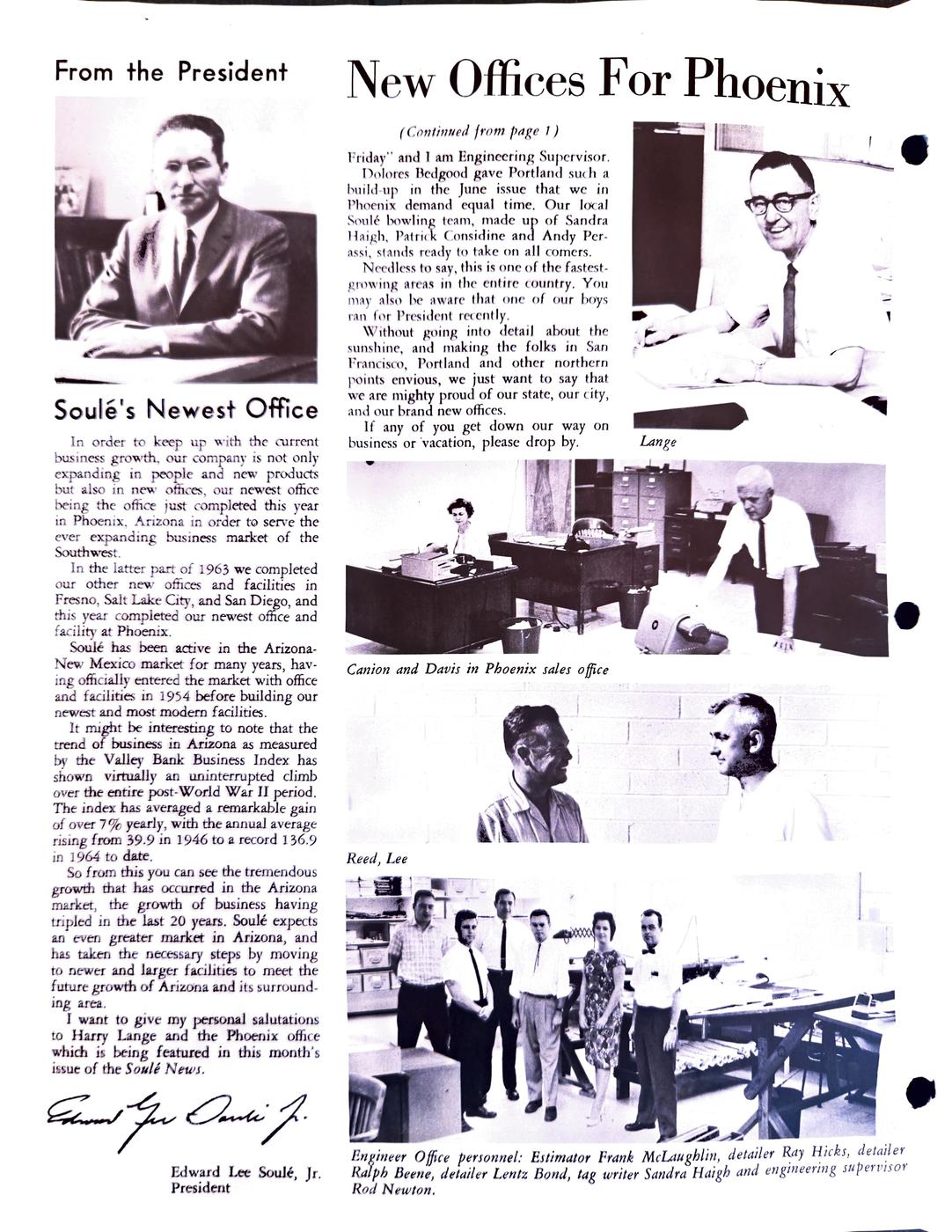 November 1964 newsletter, page 2