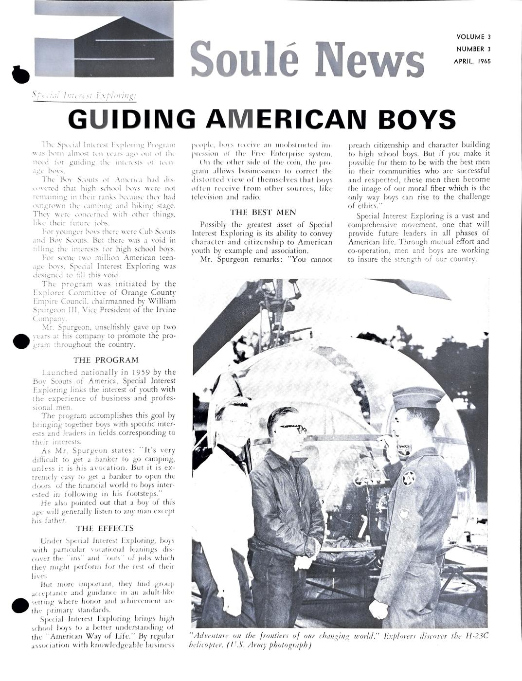 April 1965 newsletter, page 1