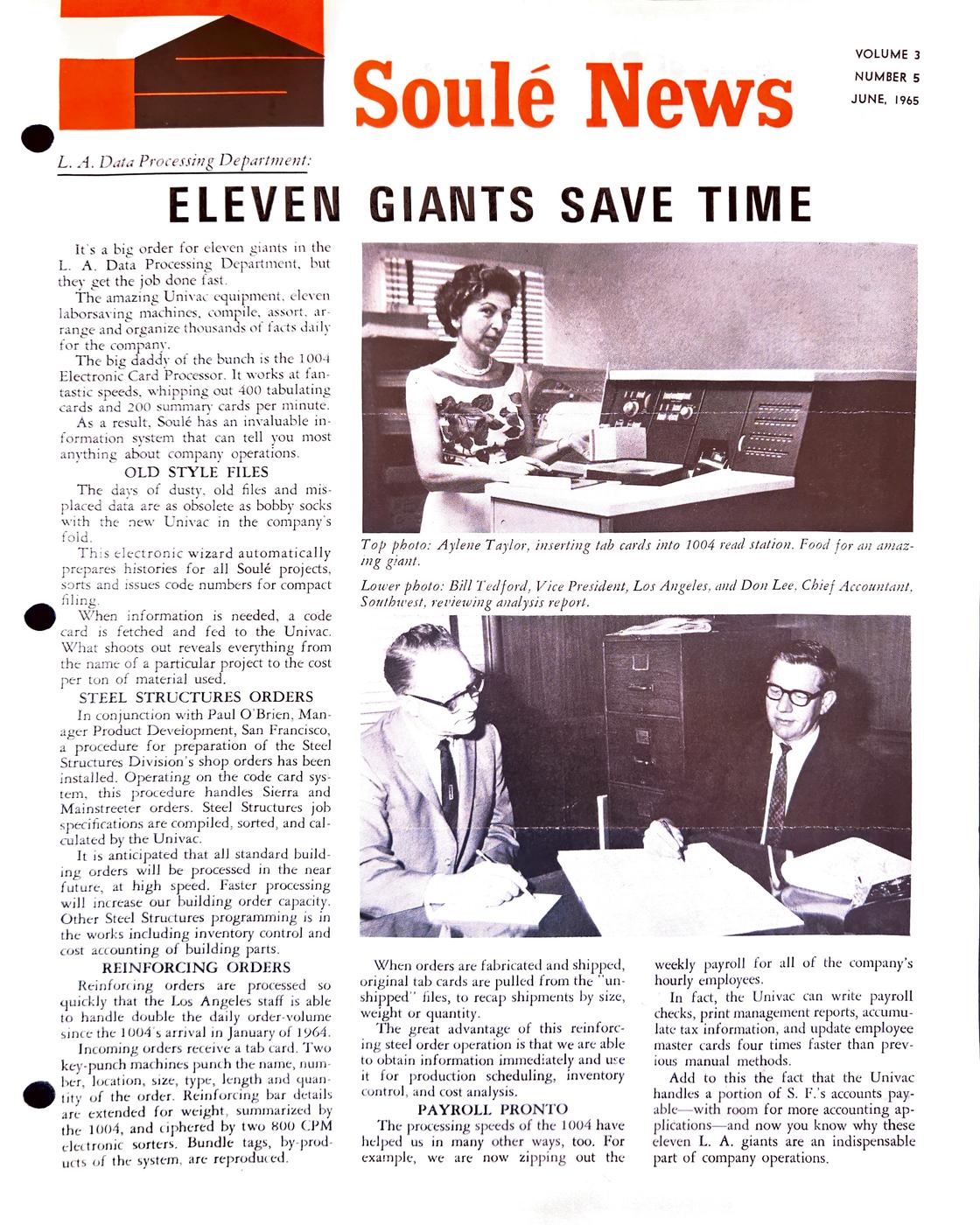 June 1965 newsletter, page 1