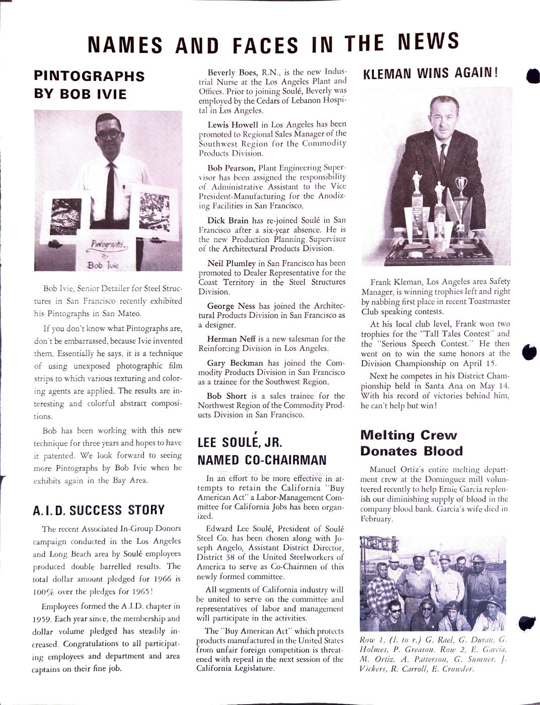 Winter 1966 newsletter, page 4