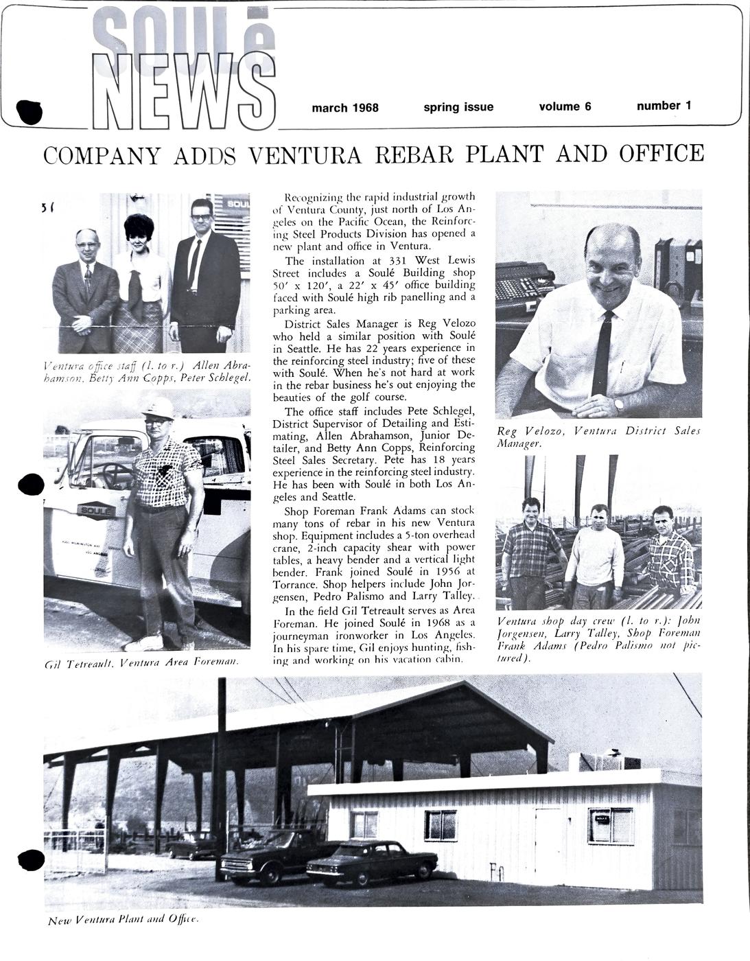 Spring 1968 newsletter, page 1
