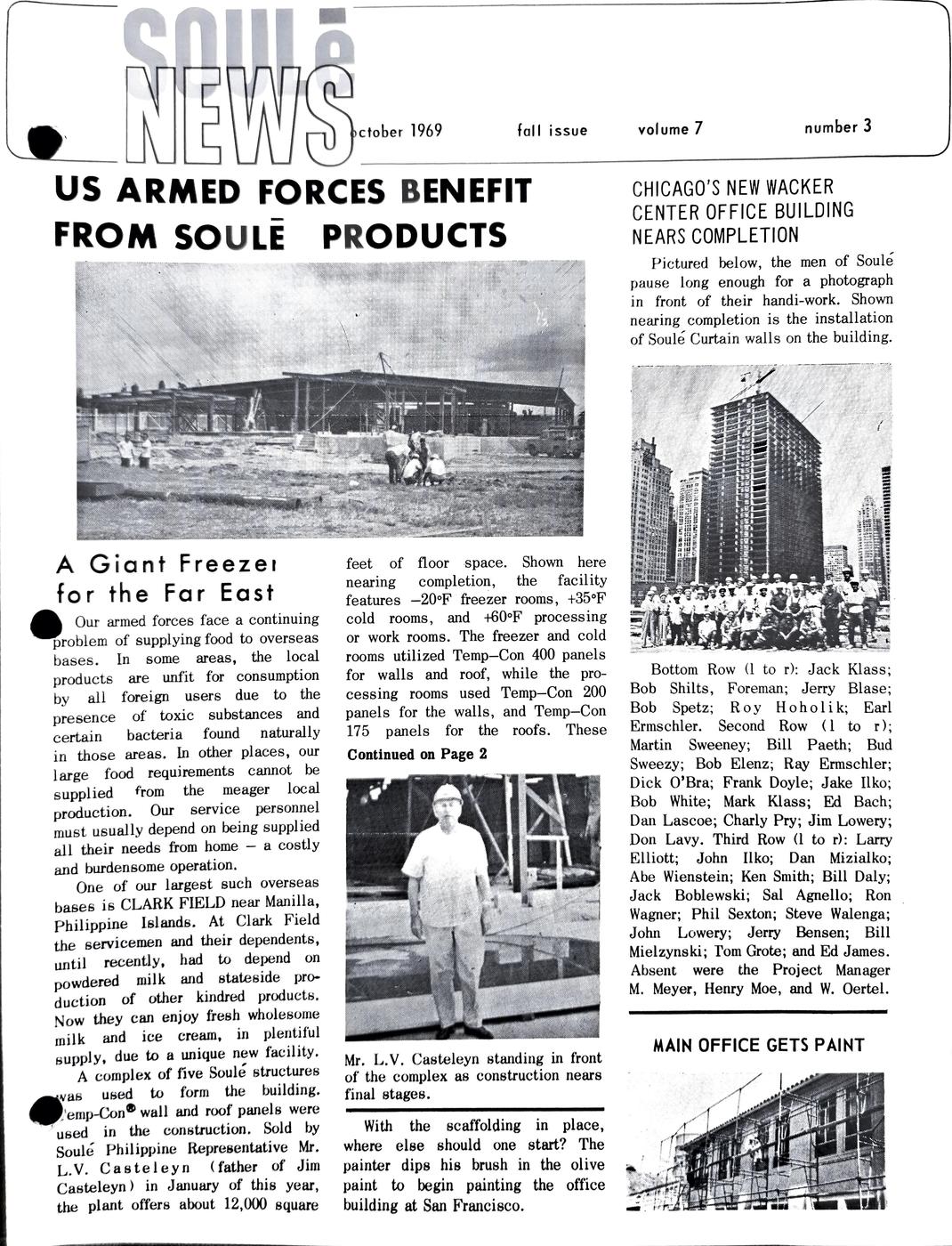 Fall 1969 newsletter, page 1