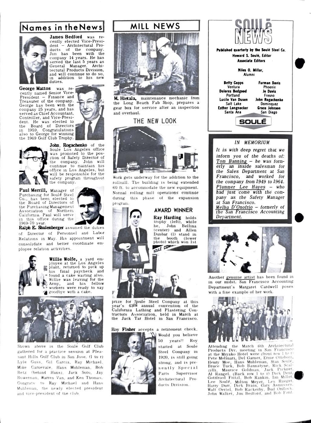 Summer 1969 newsletter, page 4