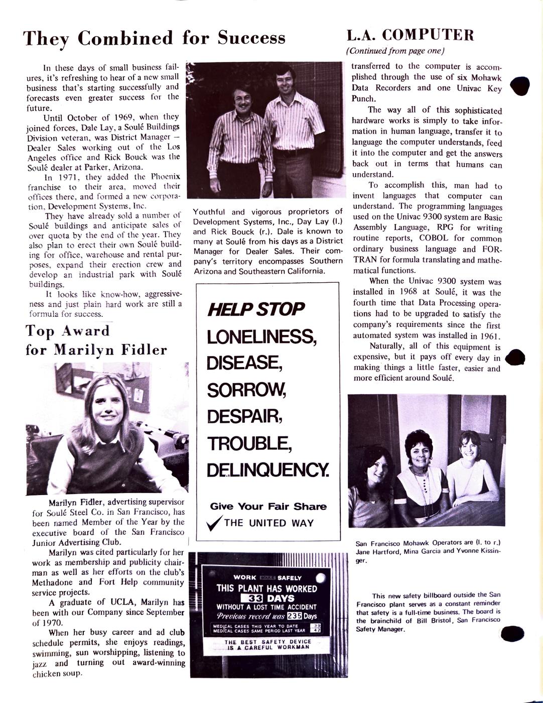 Fall 1971 newsletter, page 2