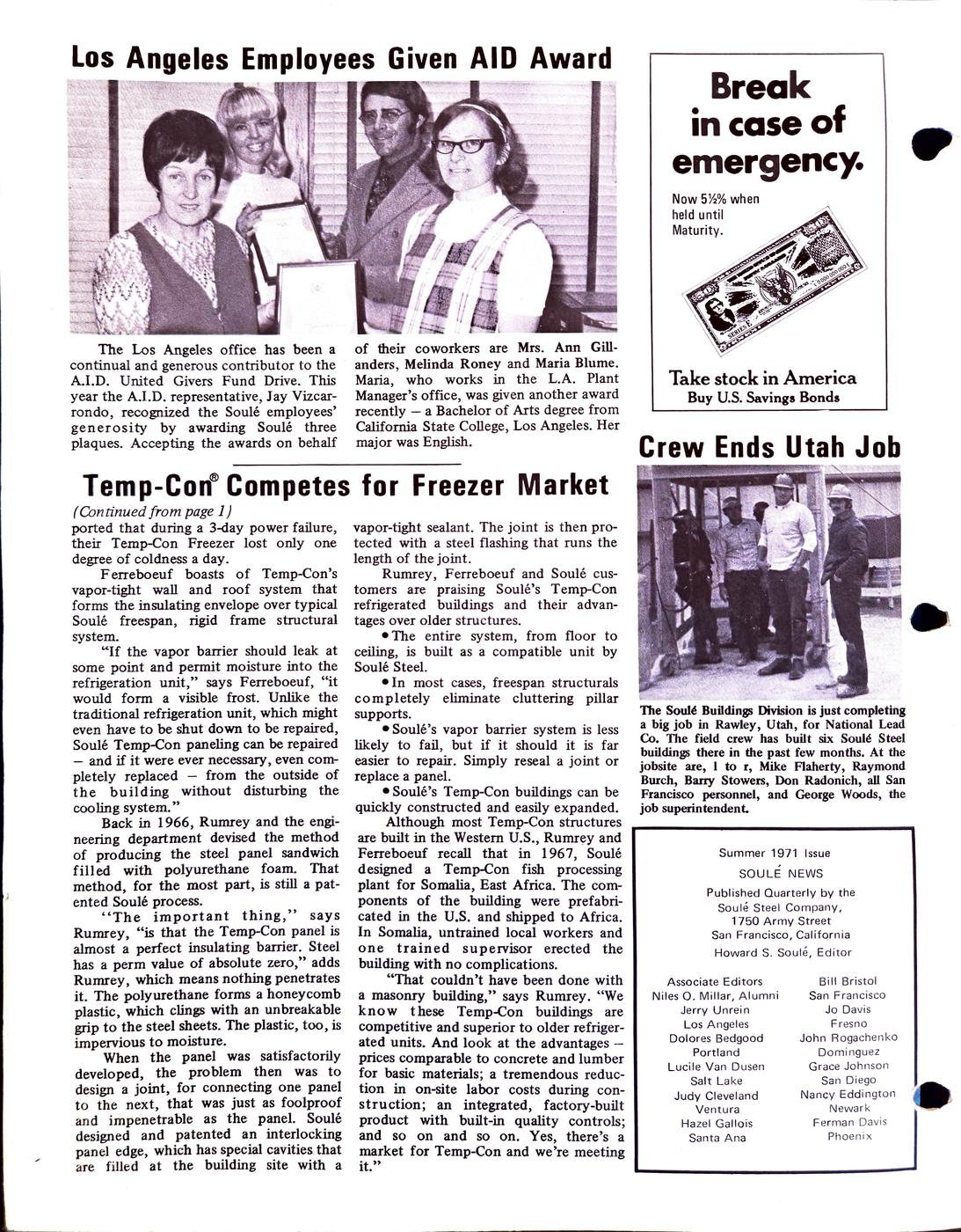 Summer 1971 newsletter, page 4
