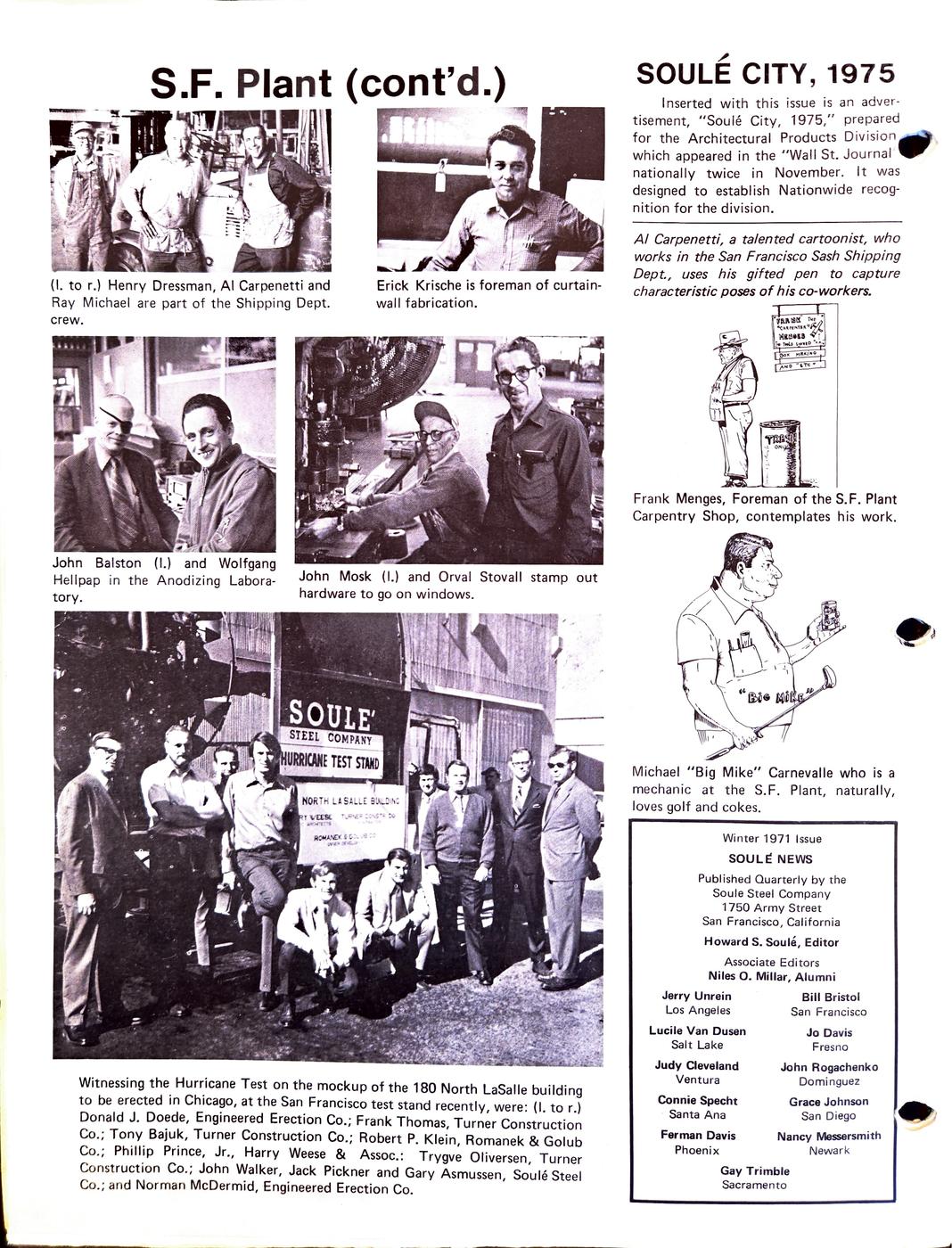 Winter 1971 newsletter, page 8