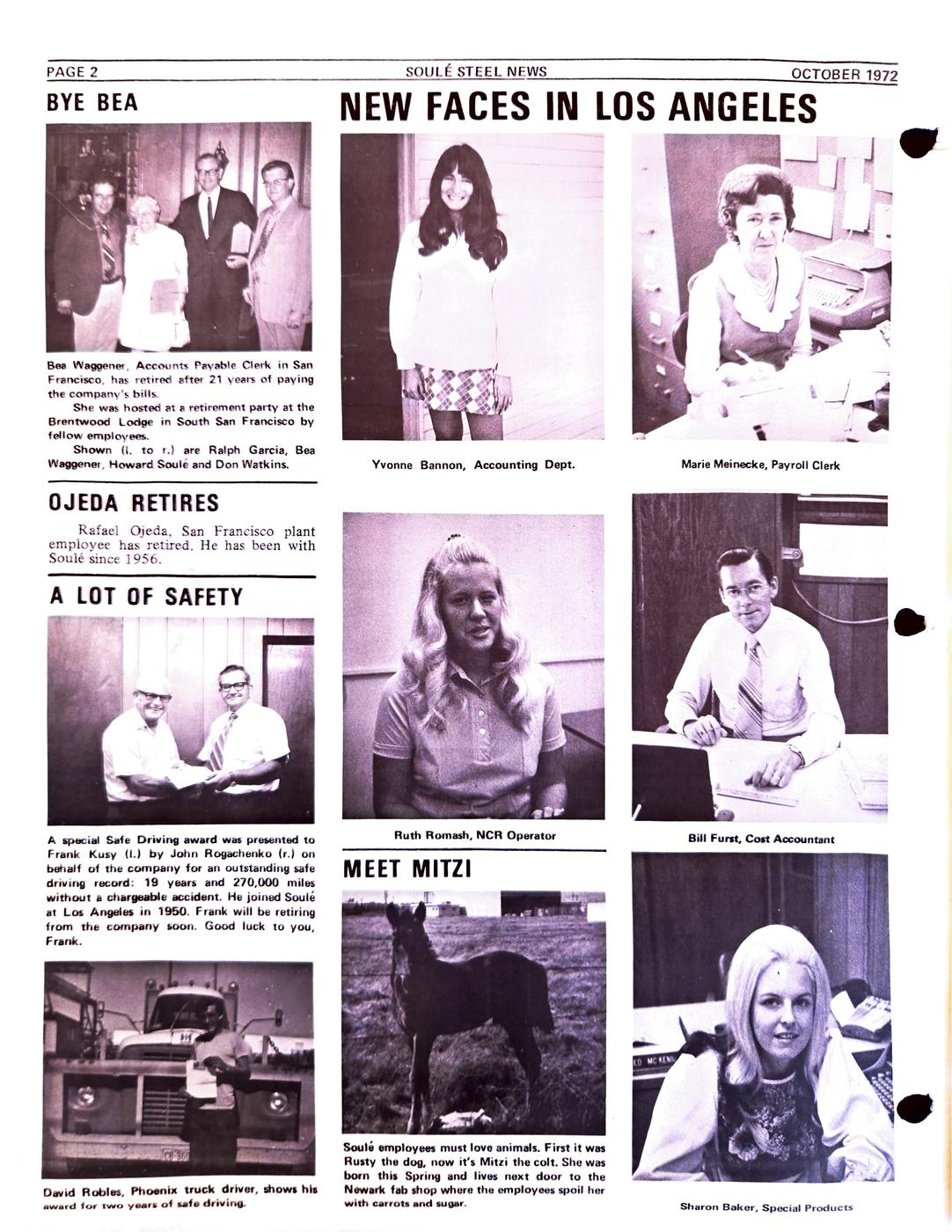 Fall 1972 newsletter, page 2