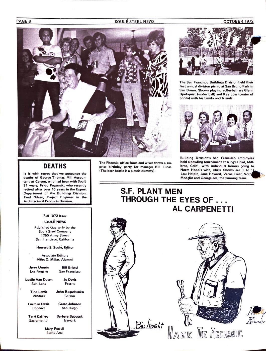 Fall 1972 newsletter, page 6