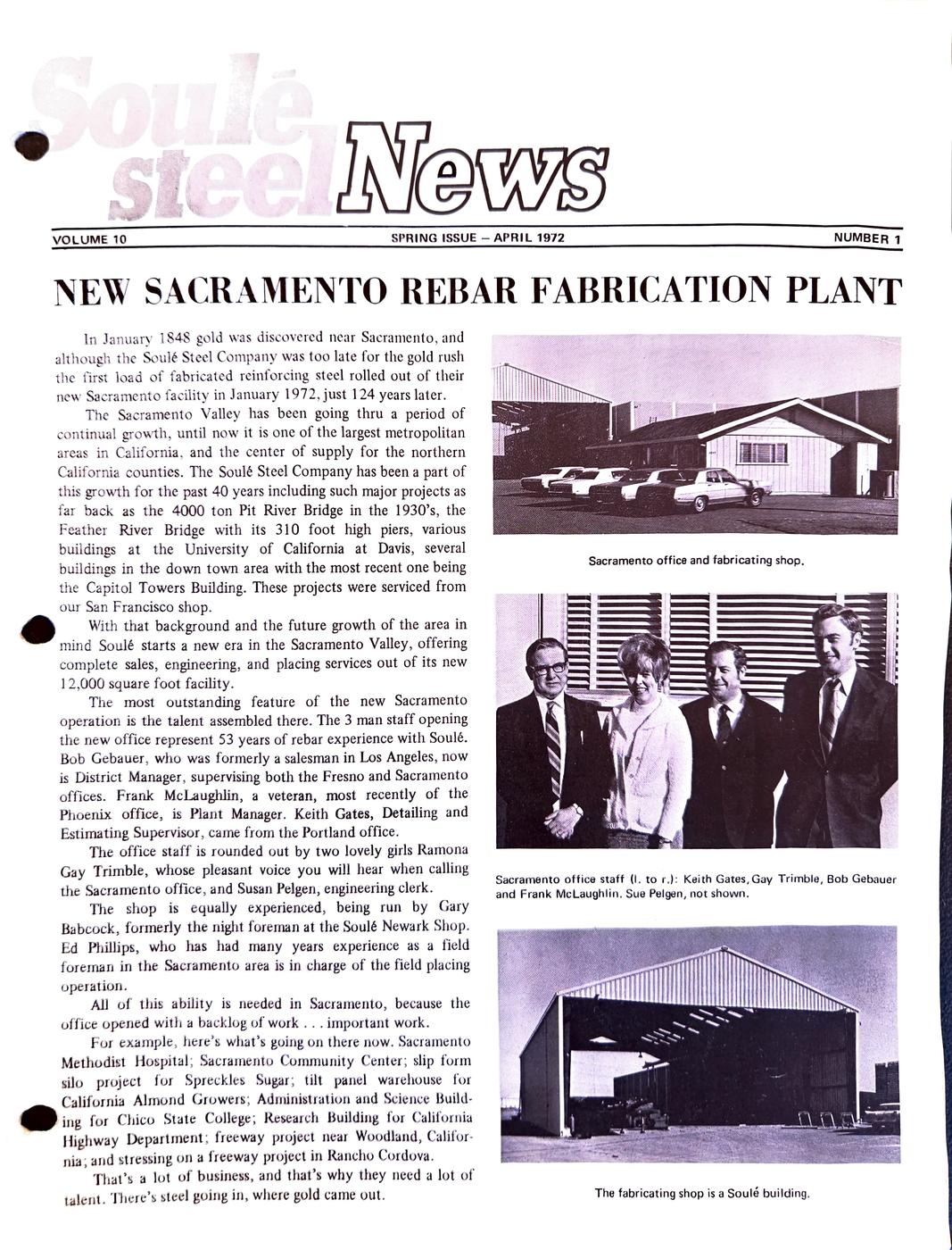 Spring 1972 newsletter, page 1