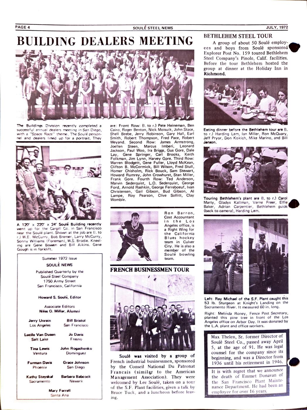 Summer 1972 newsletter, page 4