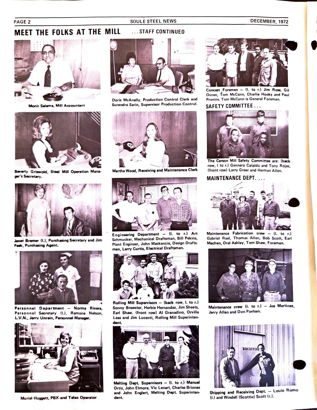 Winter 1972 newsletter, page 2