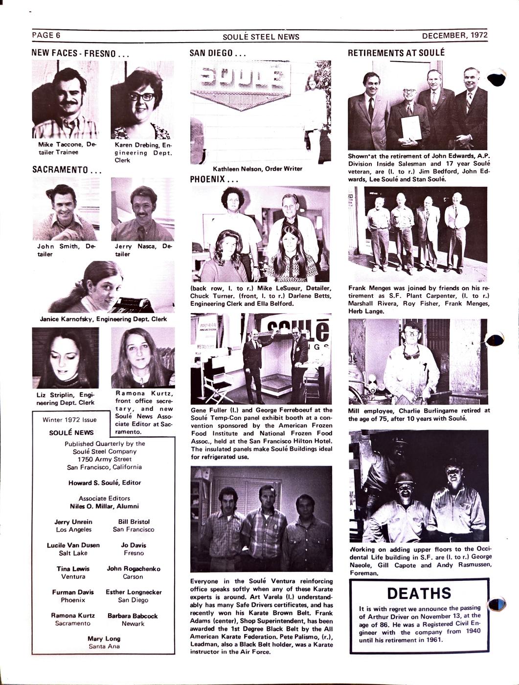 Winter 1972 newsletter, page 6