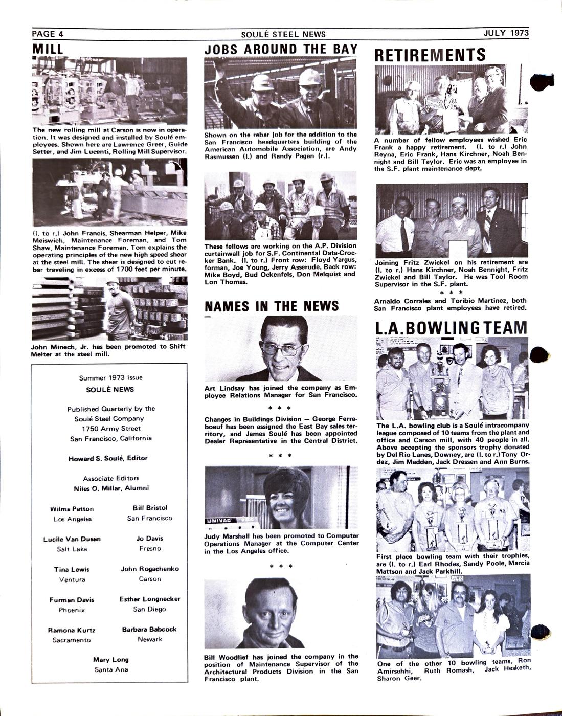 Summer 1973 newsletter, page 4