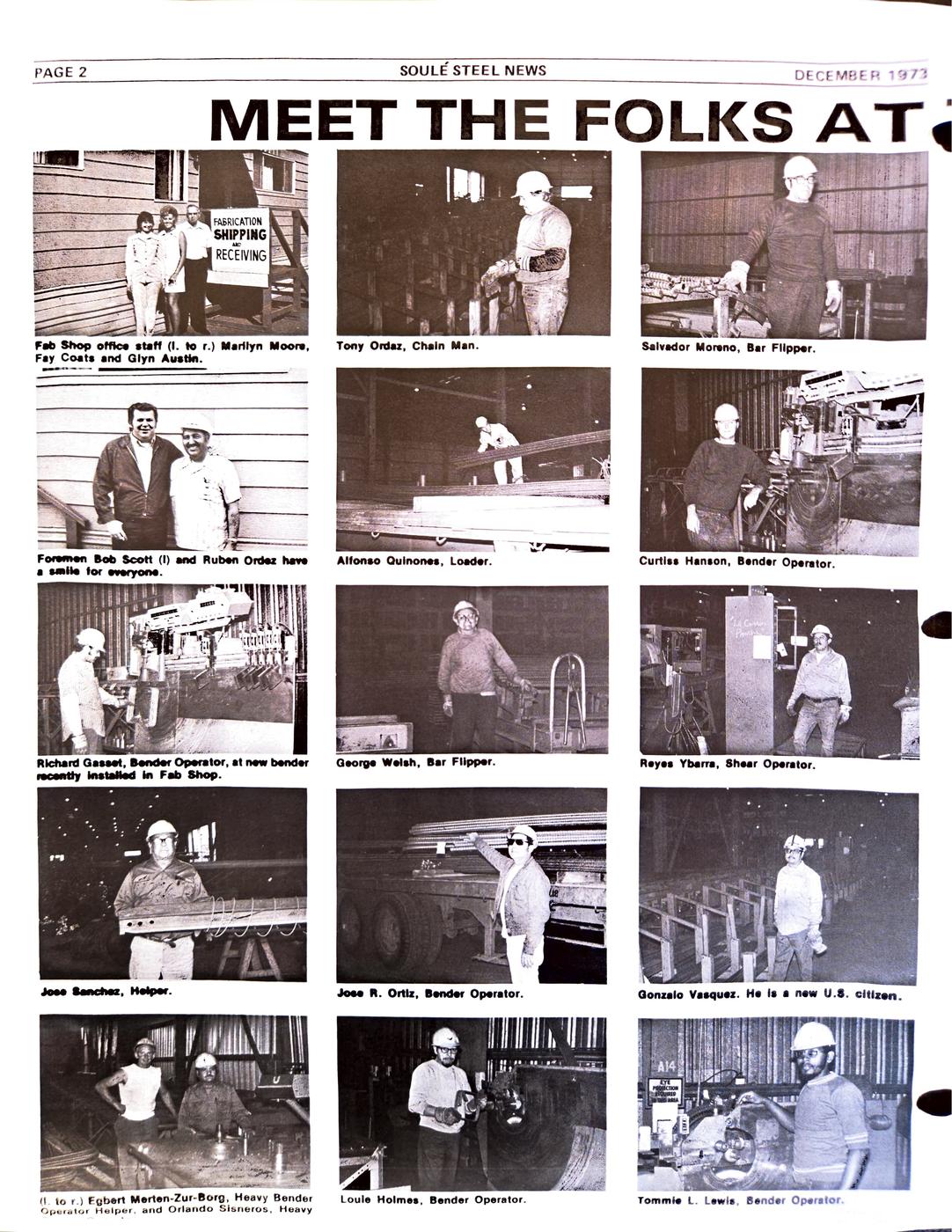 Winter 1973 newsletter, page 2