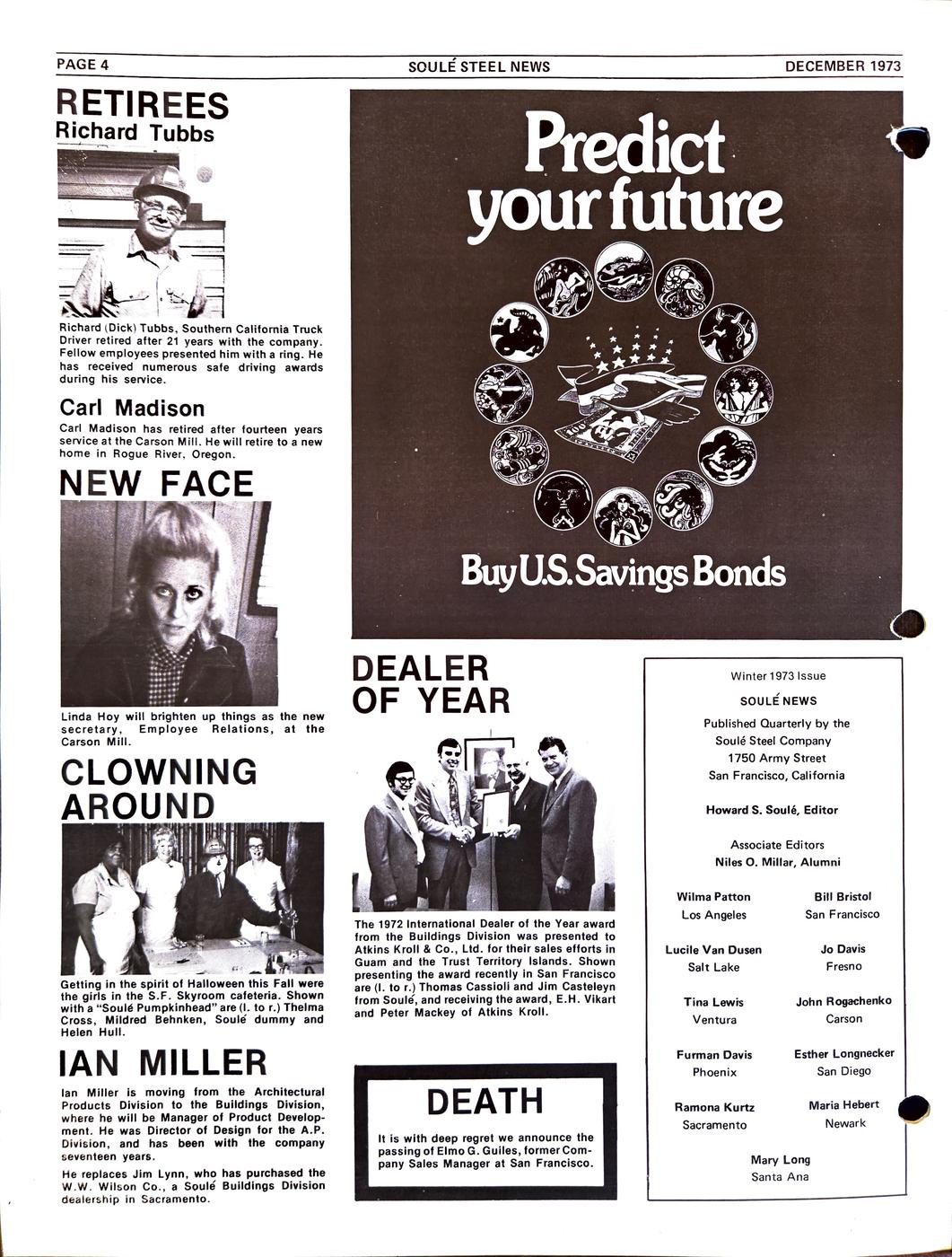 Winter 1973 newsletter, page 4
