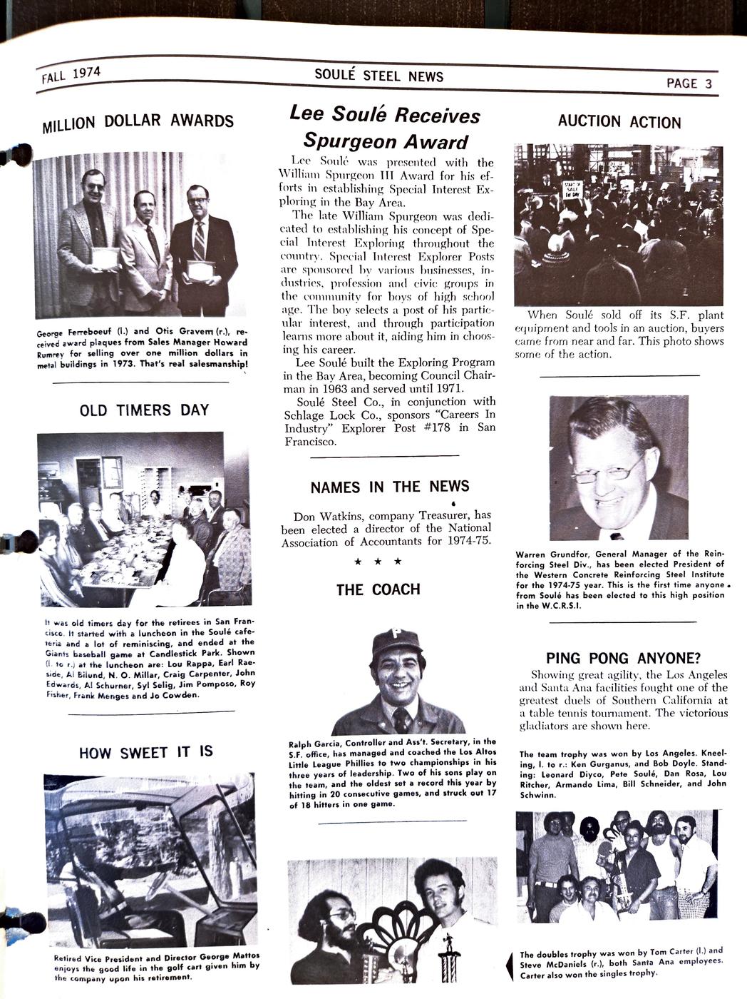 Fall 1974 newsletter, page 3