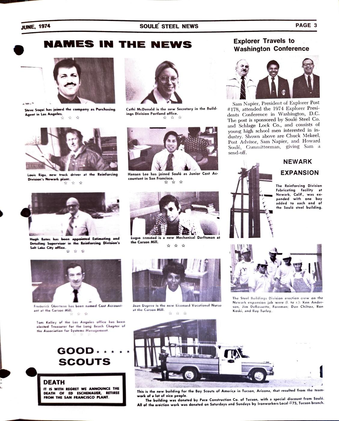 Summer 1974 newsletter, page 3