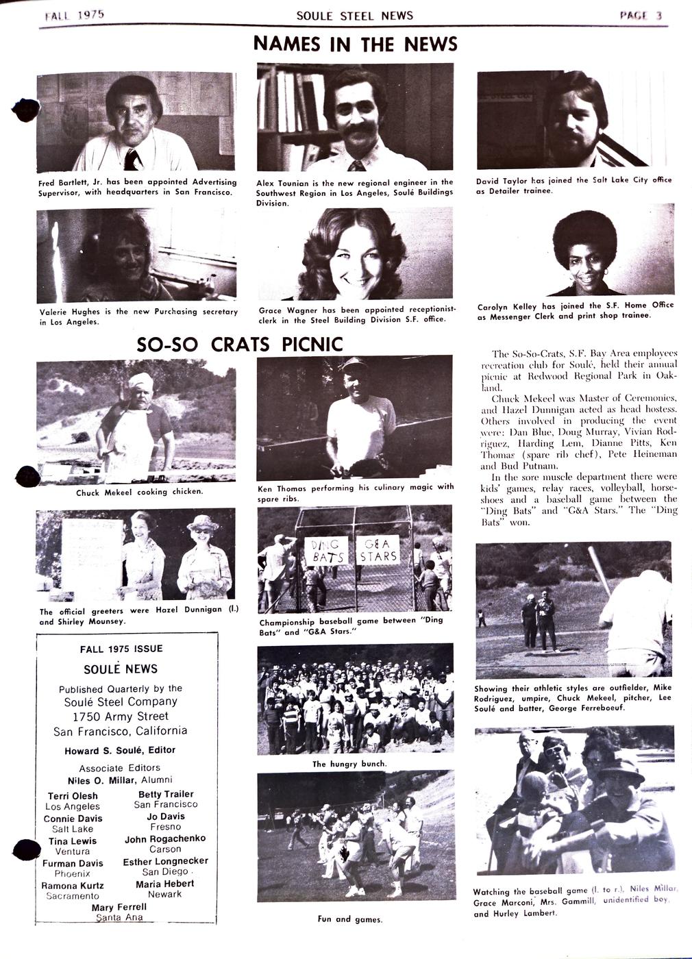 Fall 1975 newsletter, page 3