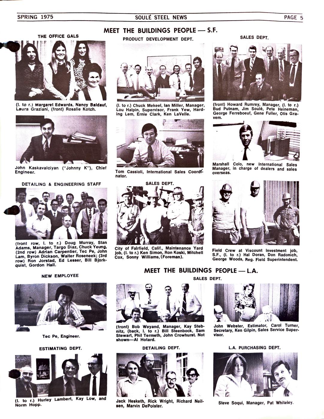 Spring 1975 newsletter, page 5